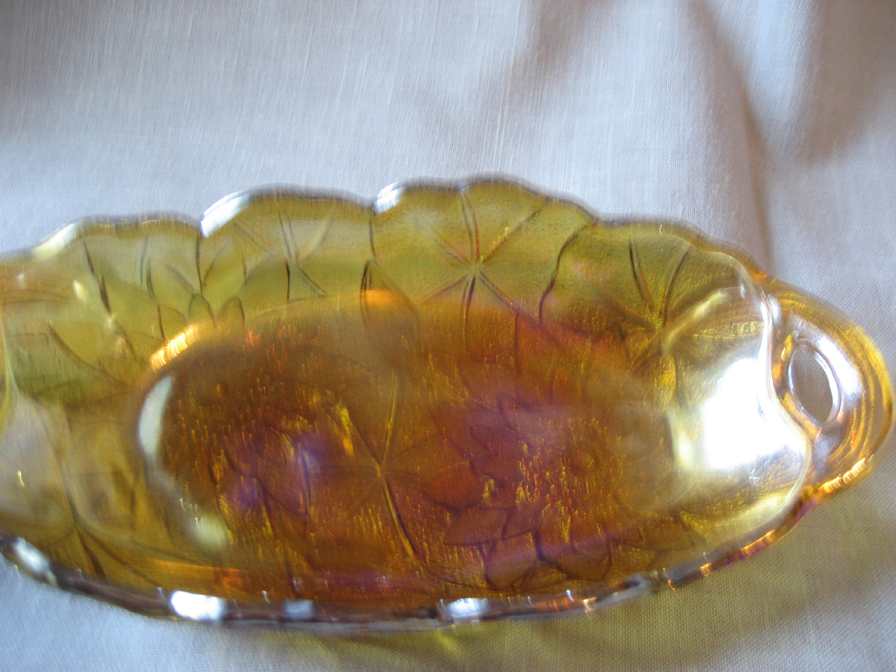 Carnival Glass Relish Dish