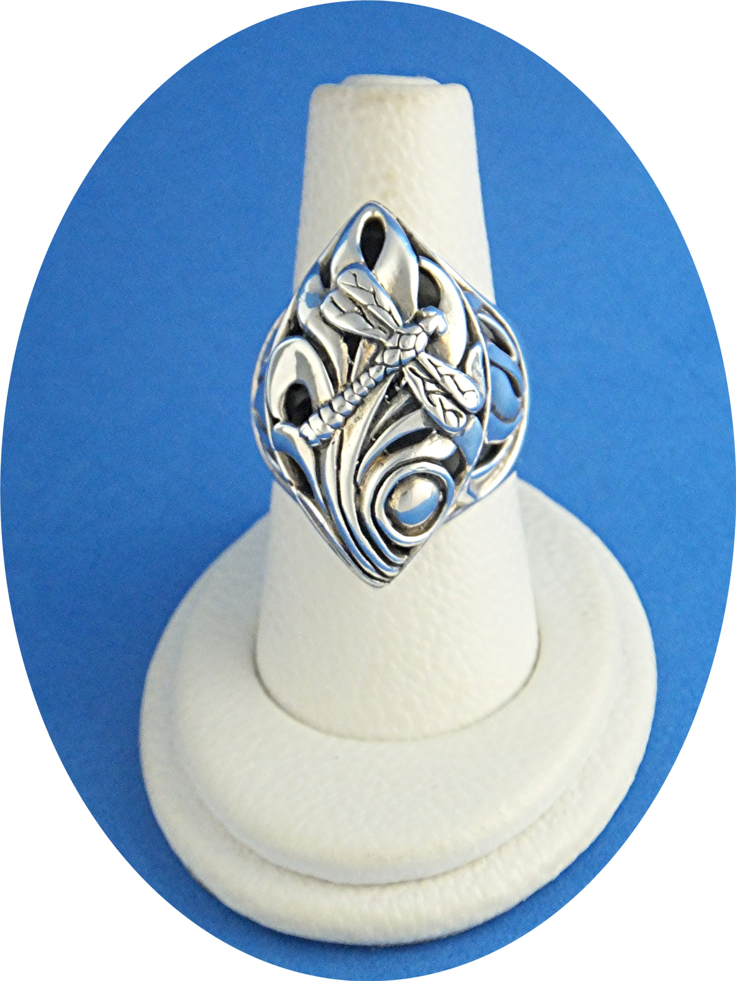 Ring Sterling Silver Designer KL Dragonfly