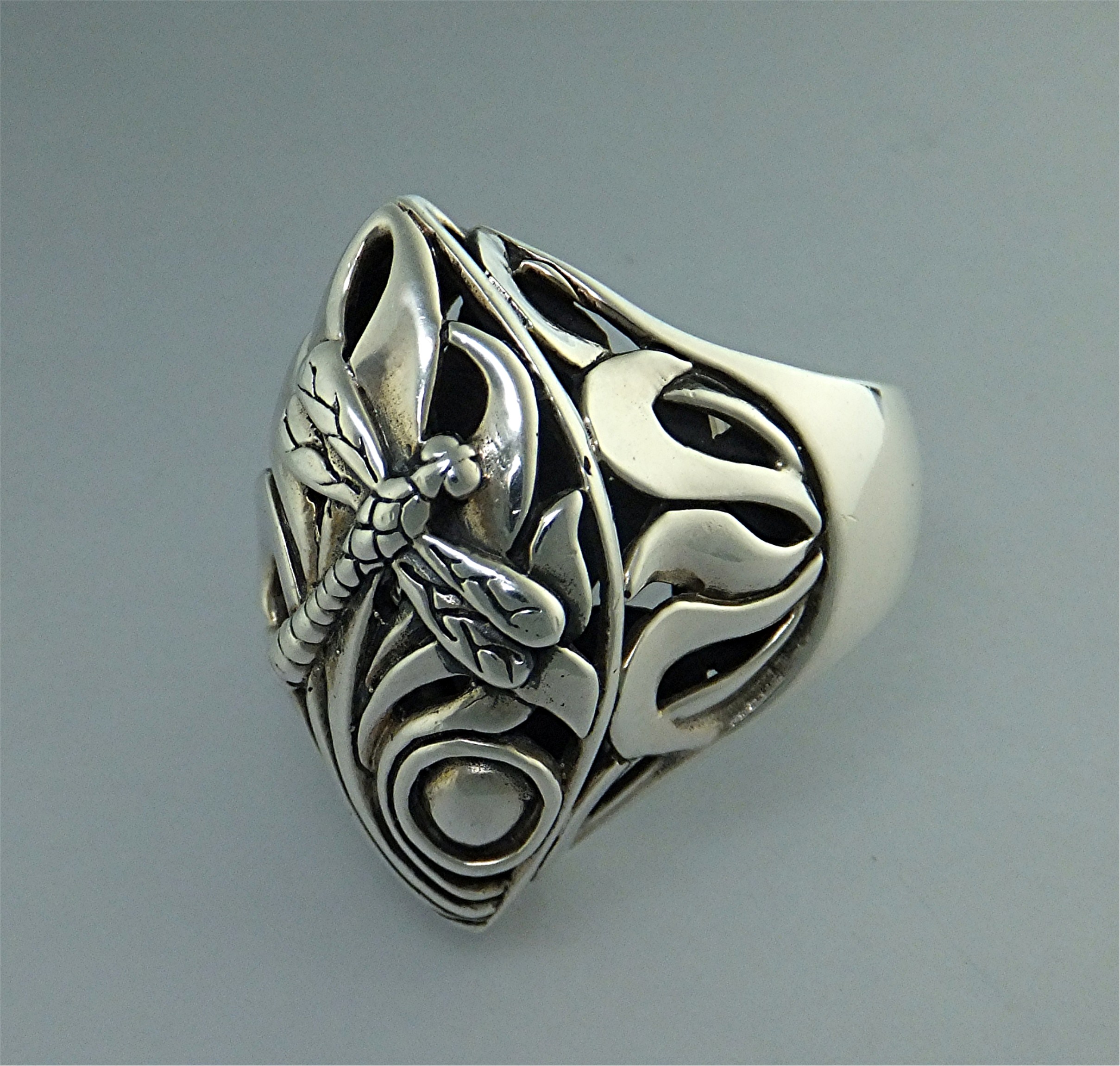 Ring Sterling Silver Designer KL Dragonfly