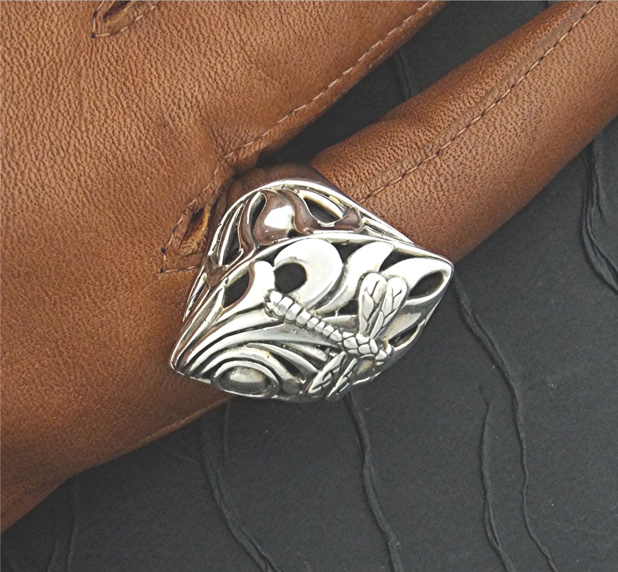 Ring Sterling Silver Designer KL Dragonfly