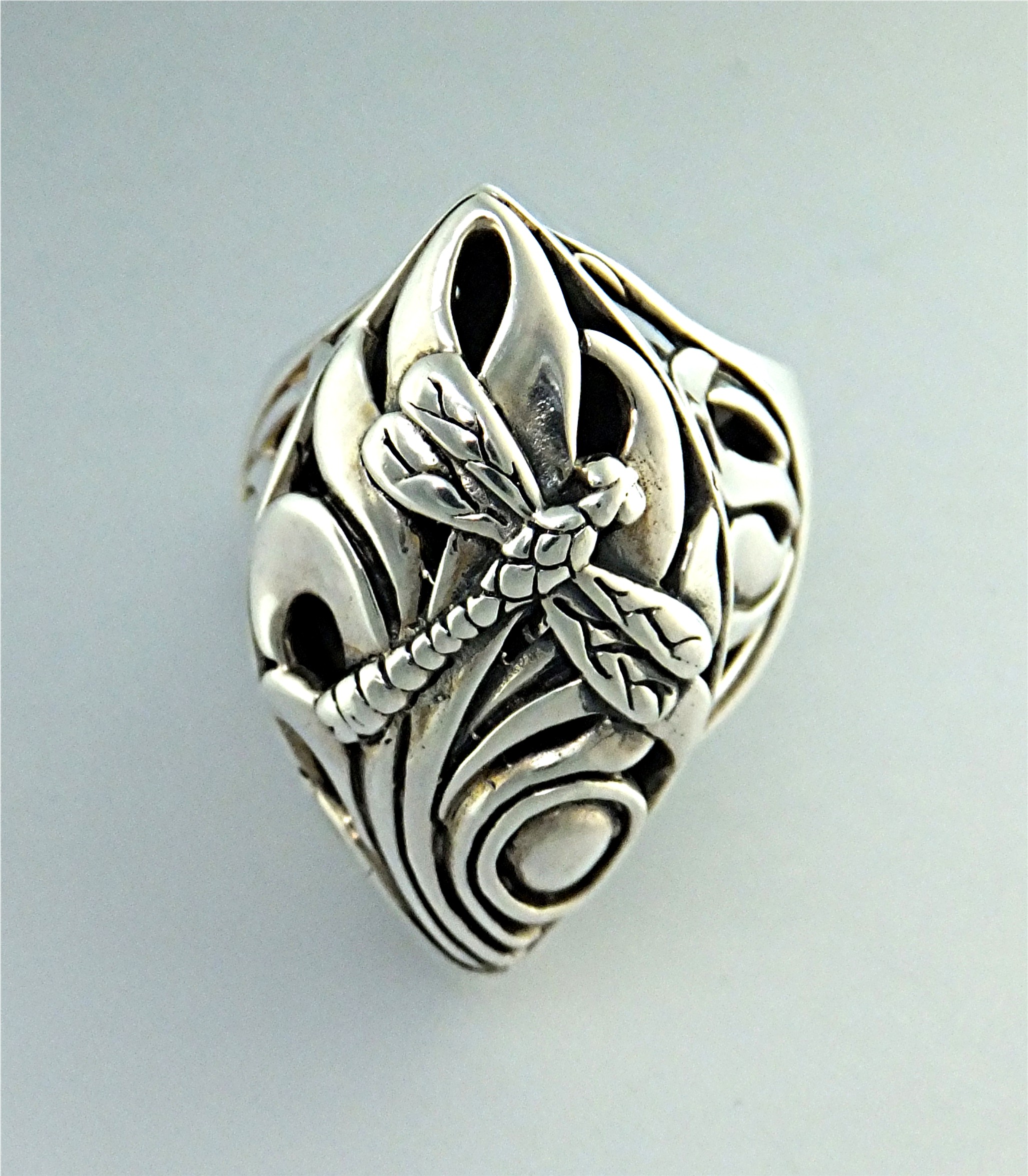 Ring Sterling Silver Designer KL Dragonfly