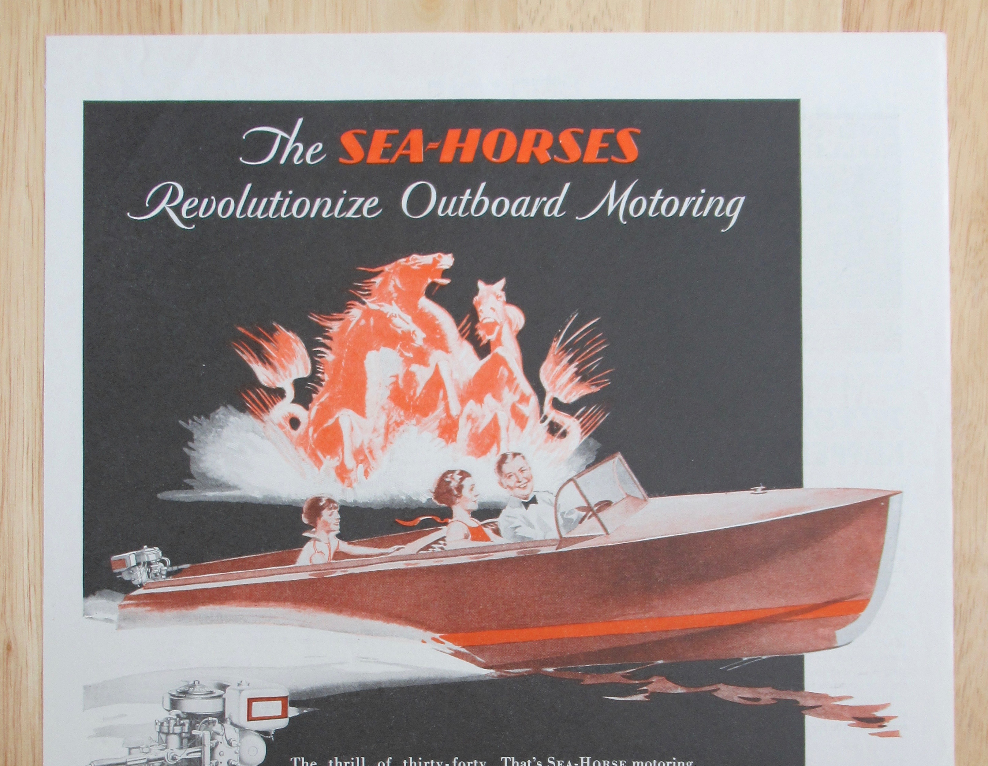 1929 Johnson Outboard Motors with Family on Sea Horse