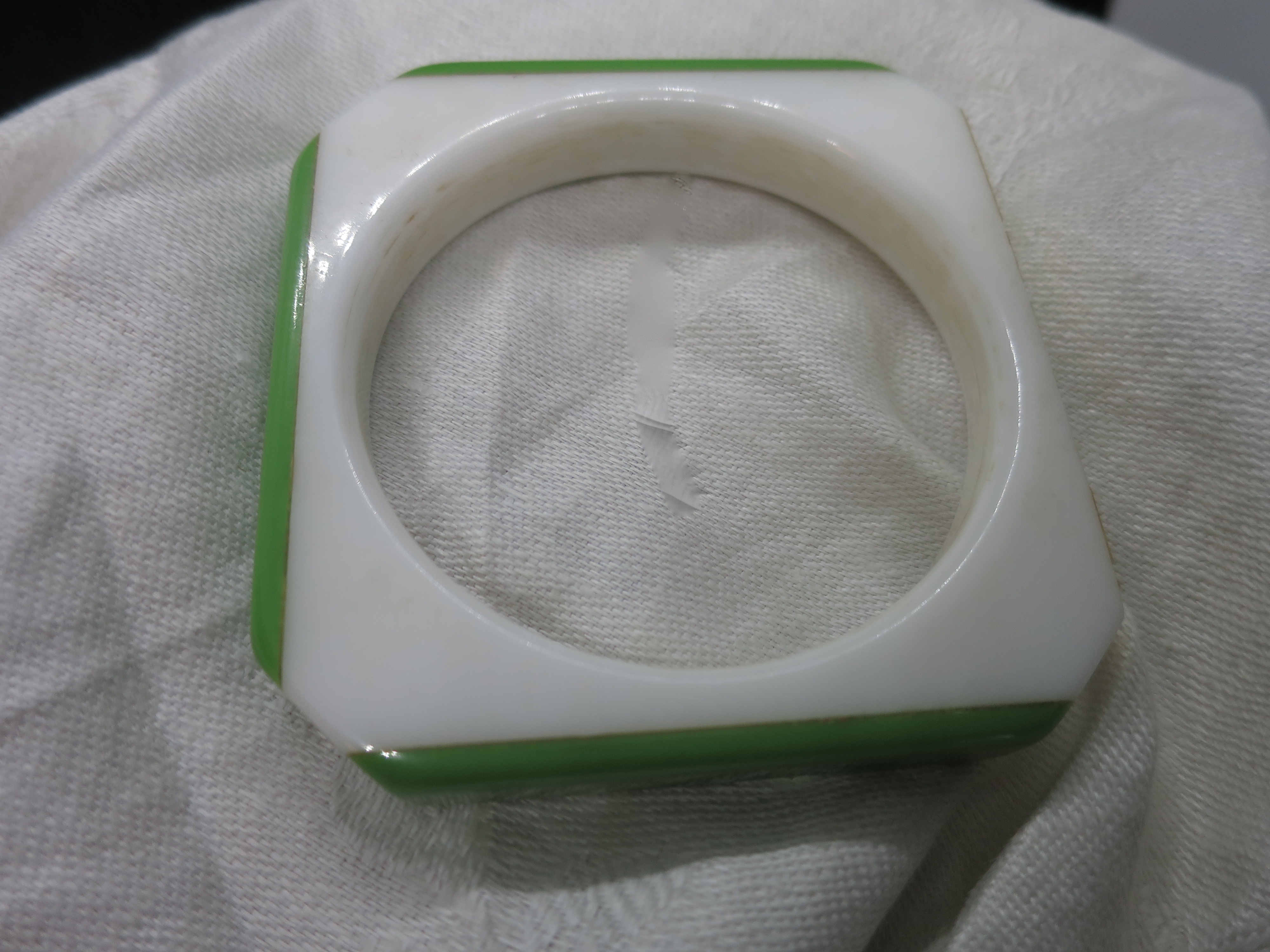 Bakelite Bracelet set of two Blue White Green