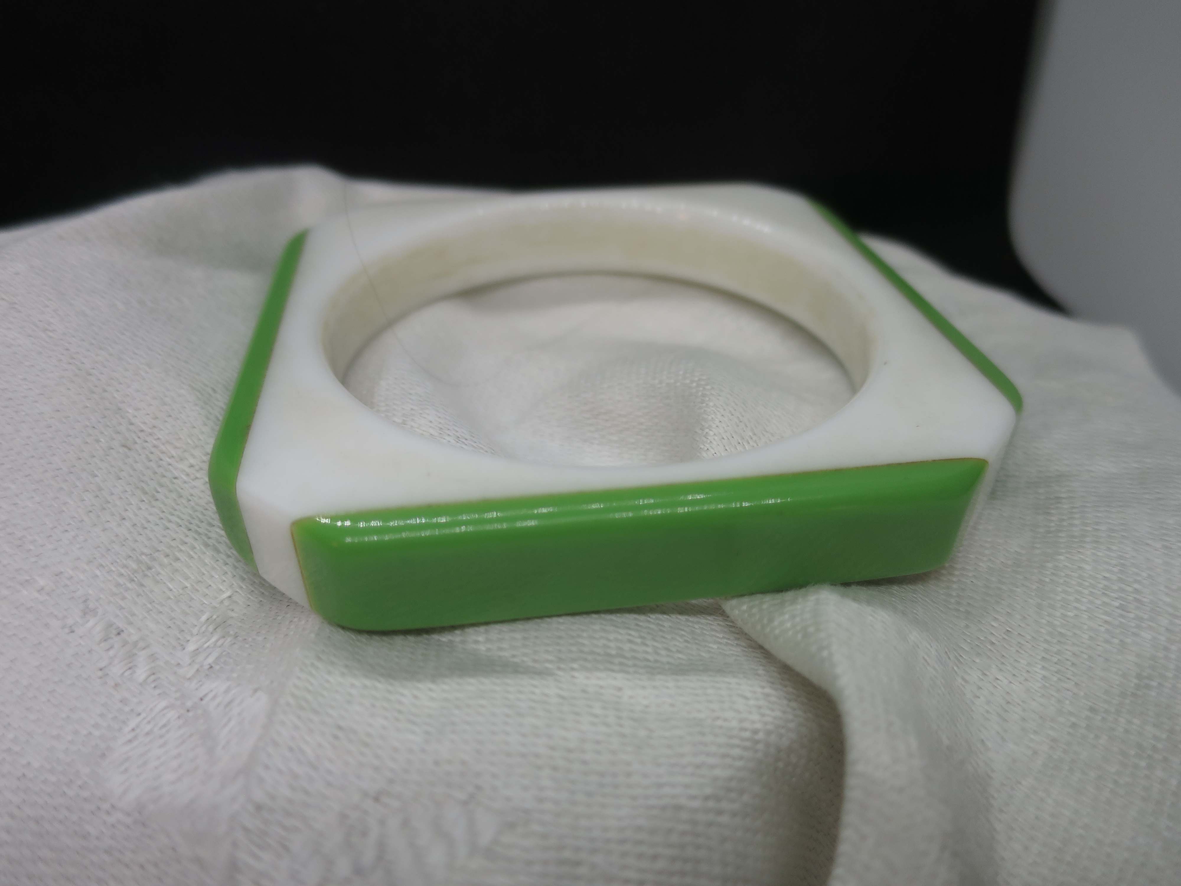 Bakelite Bracelet set of two Blue White Green