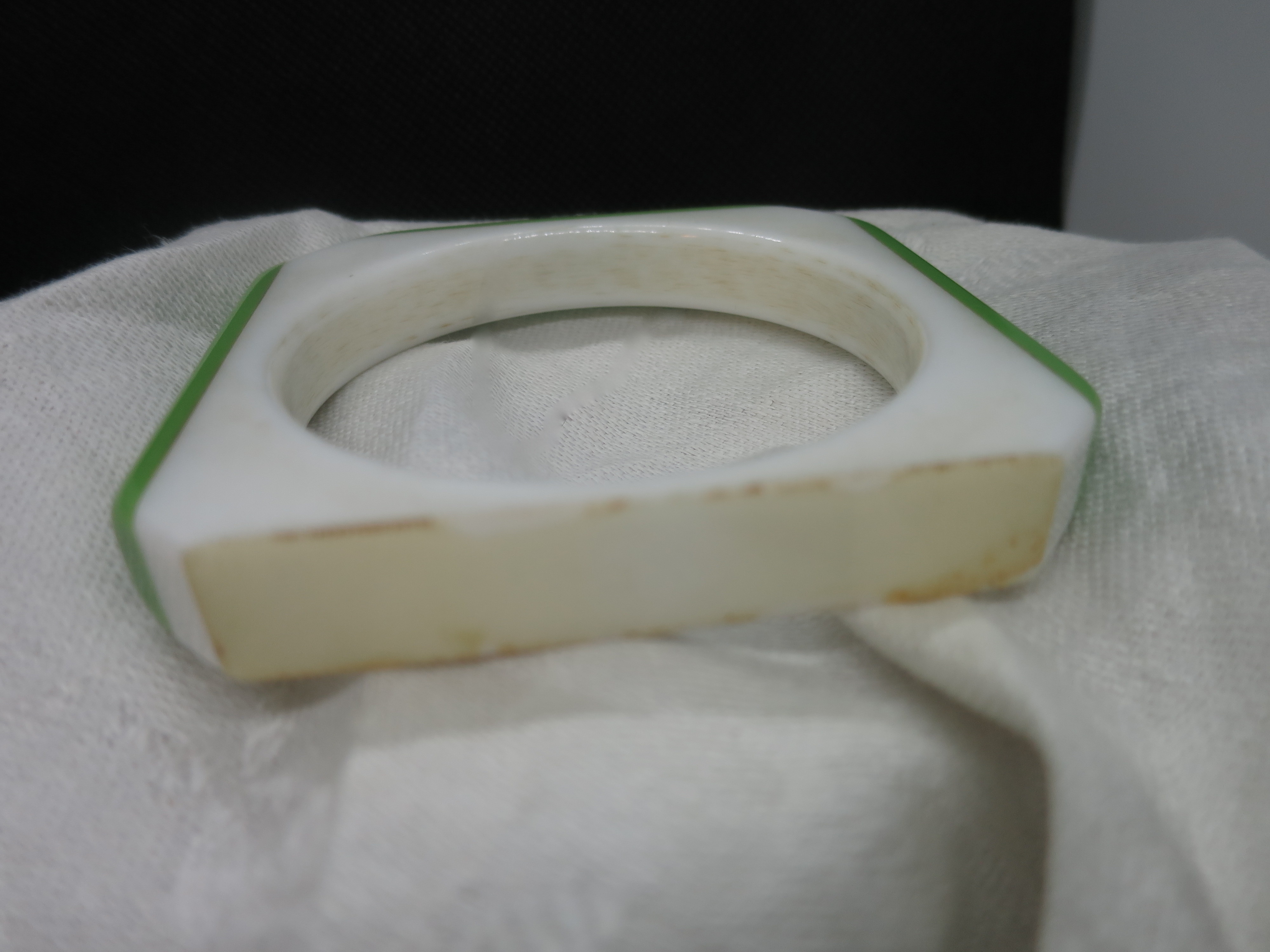 Bakelite Bracelet set of two Blue White Green