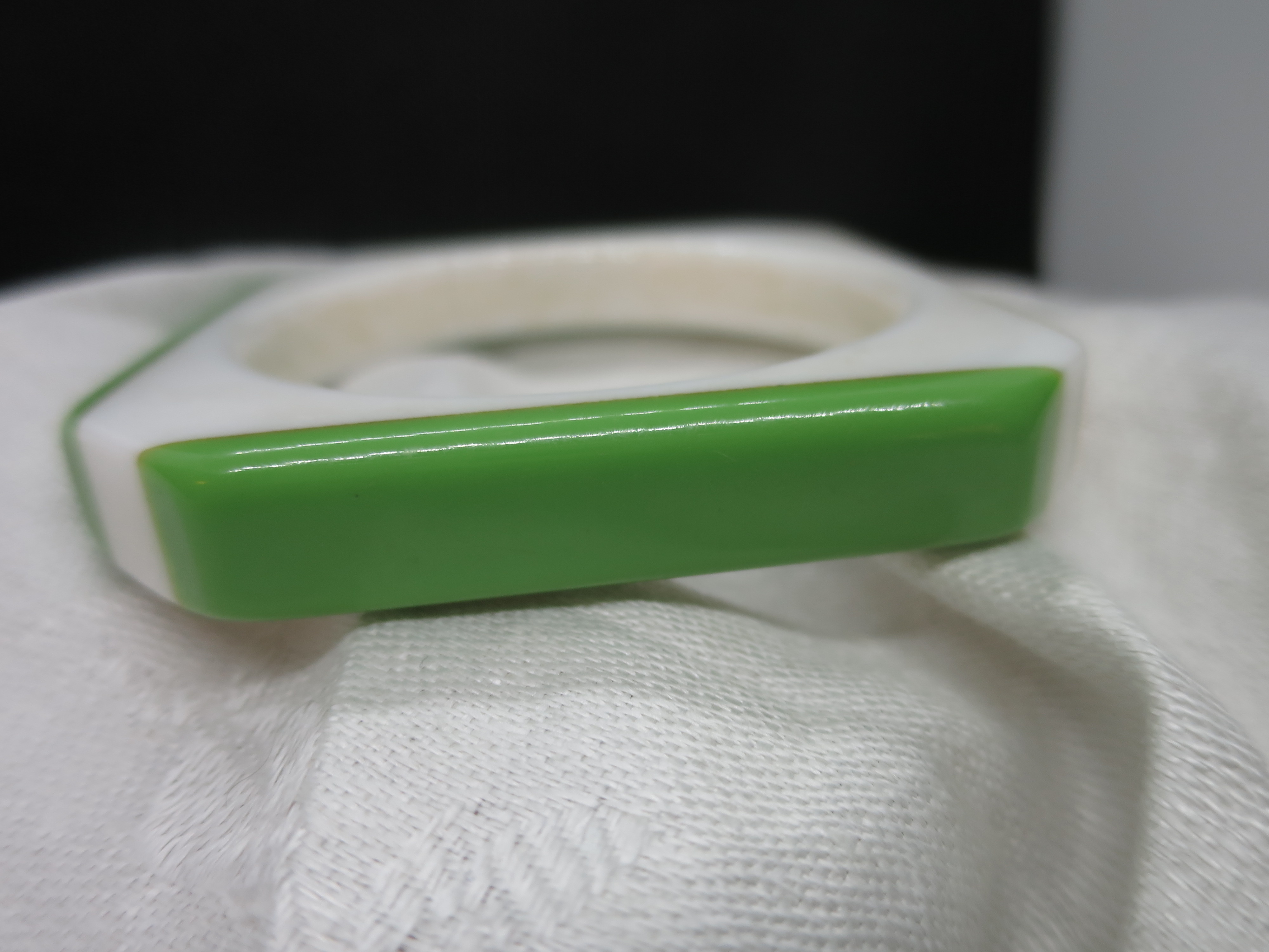 Bakelite Bracelet set of two Blue White Green