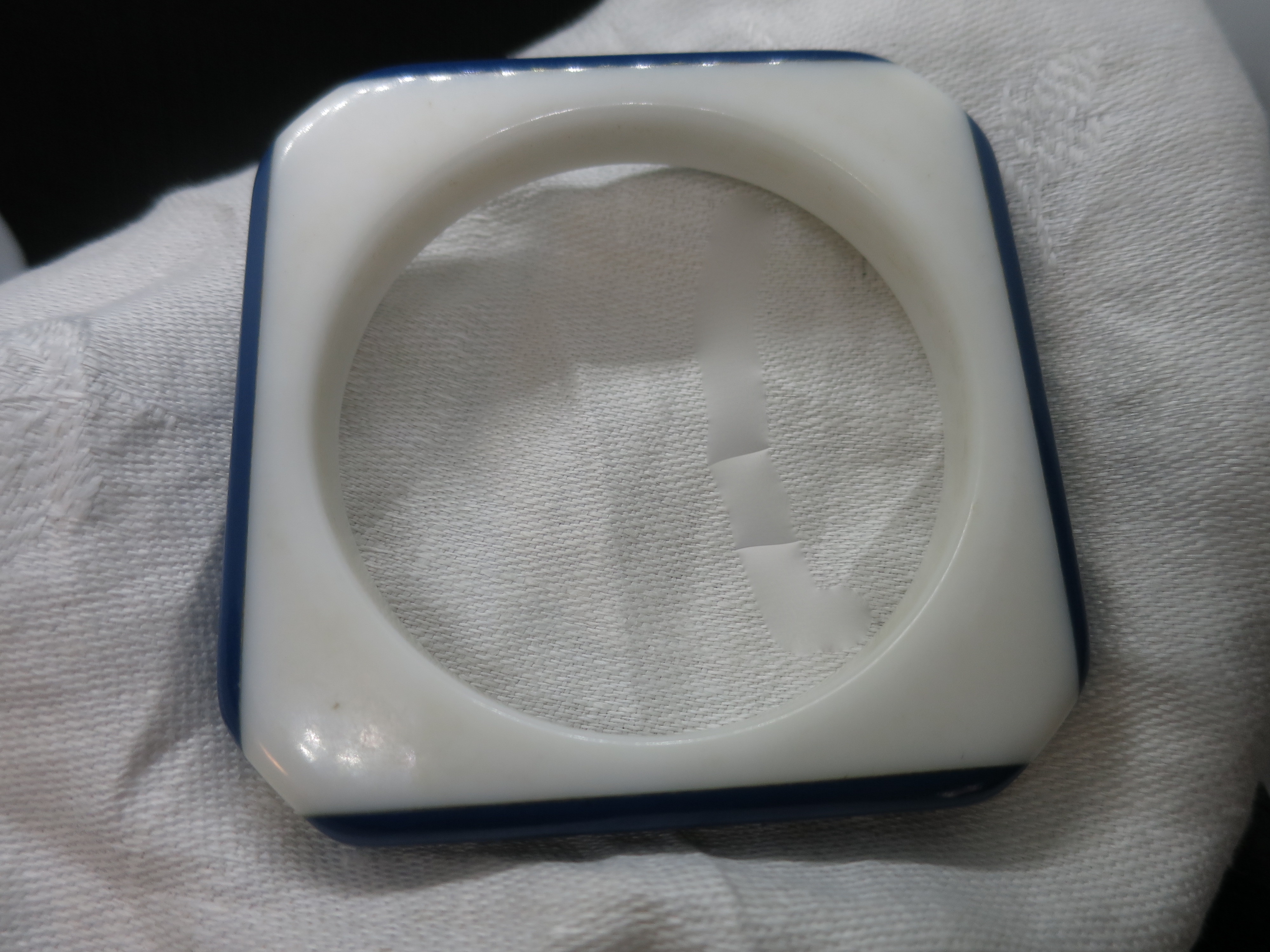 Bakelite Bracelet set of two Blue White Green