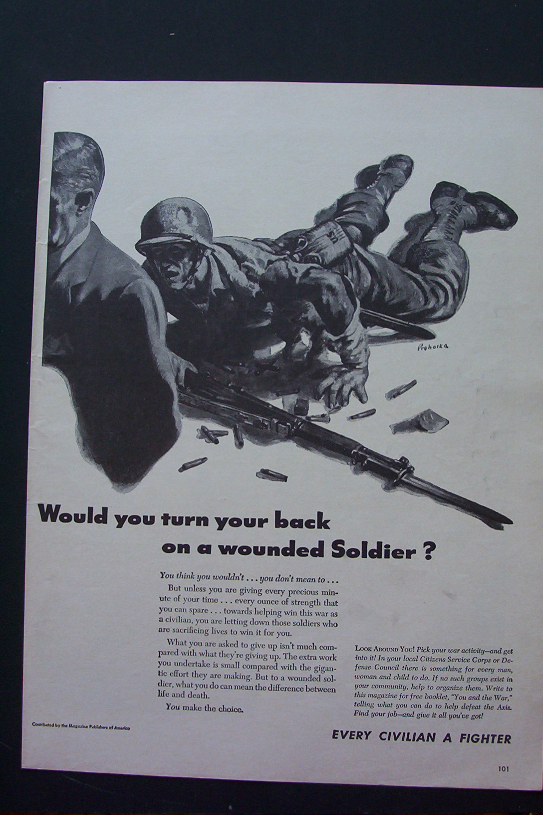 1943 Every Civilian A Fighter w/ Soldier on the Ground