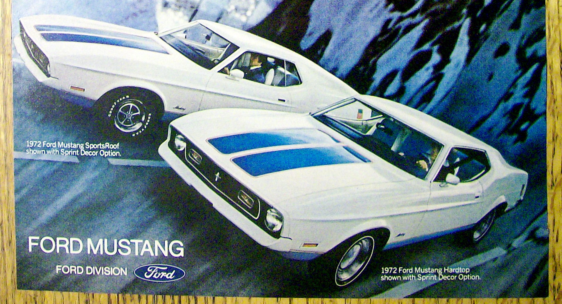 1972 Ford Mustang with Man Surfing