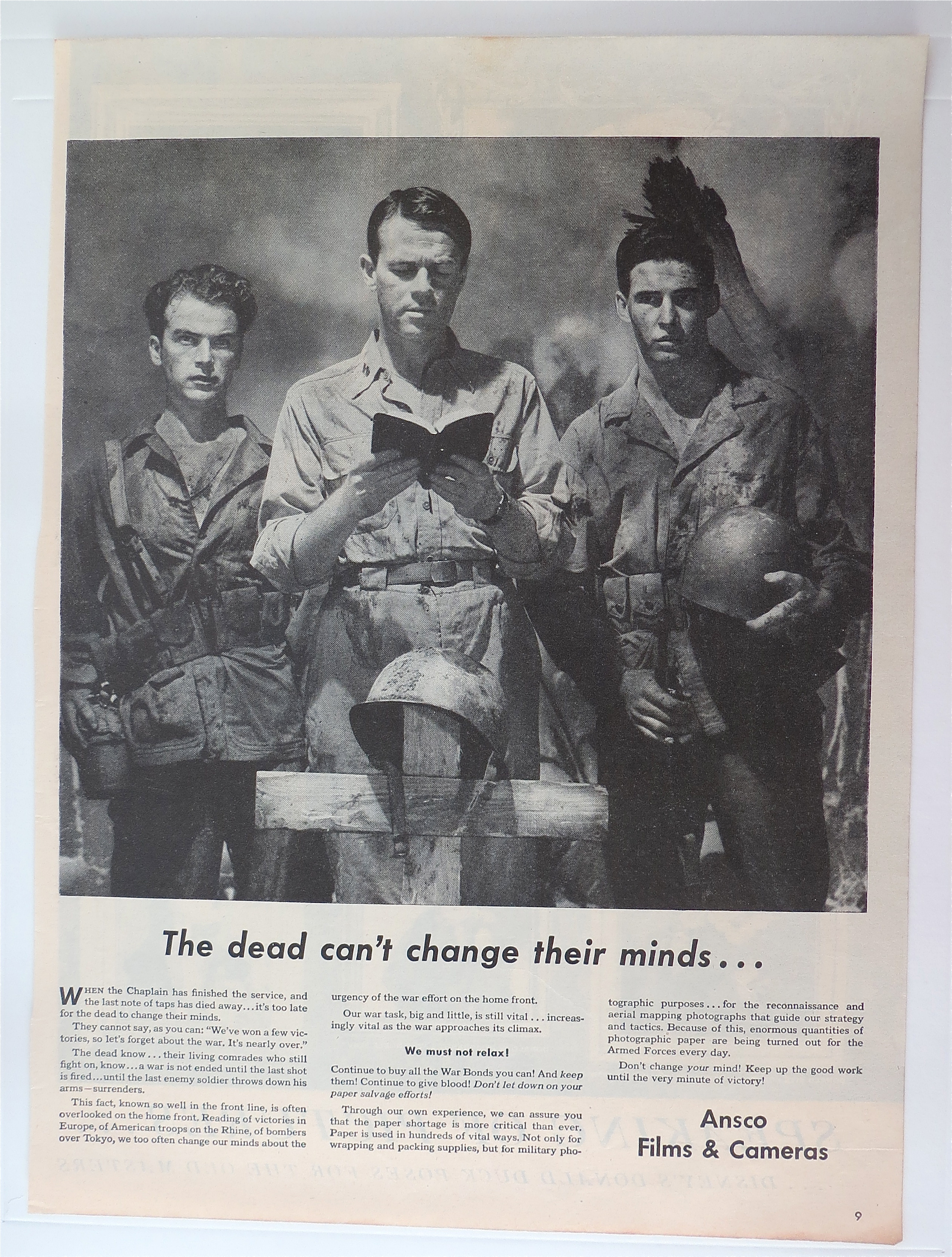 1945 Ansco Films & Cameras with 2 Soldiers & Chaplain