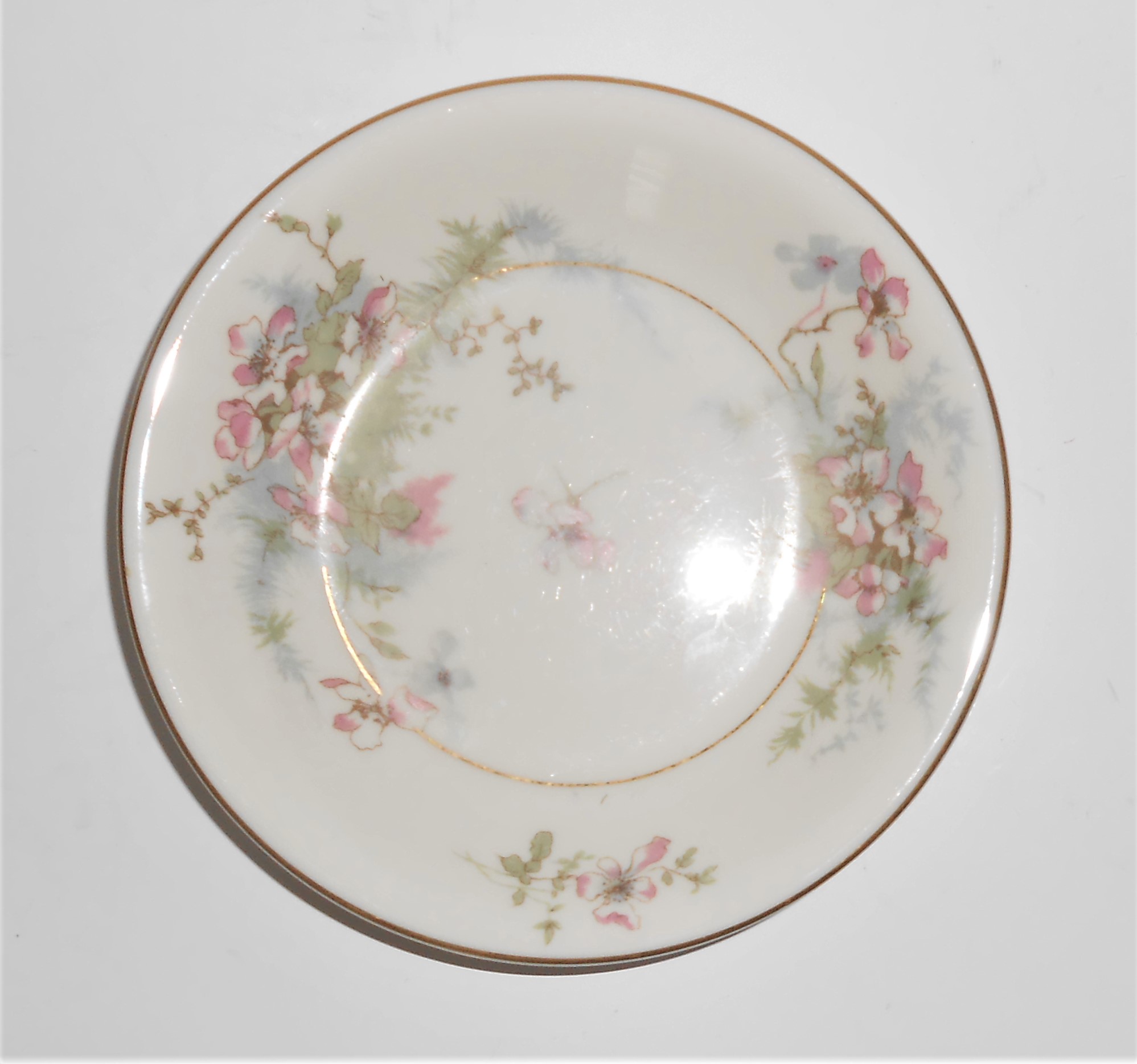Theodore Haviland China Apple Blossom w/Gold Fruit Bowl