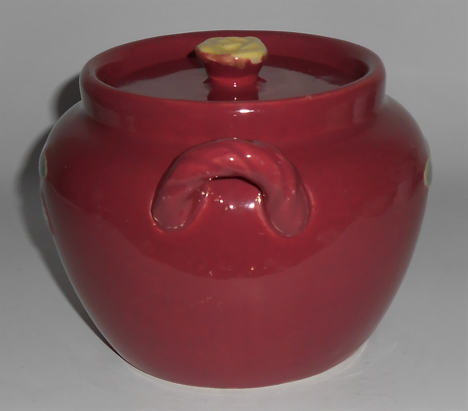 Coors Pottery Rosebud Red Utility Jar W/Lid