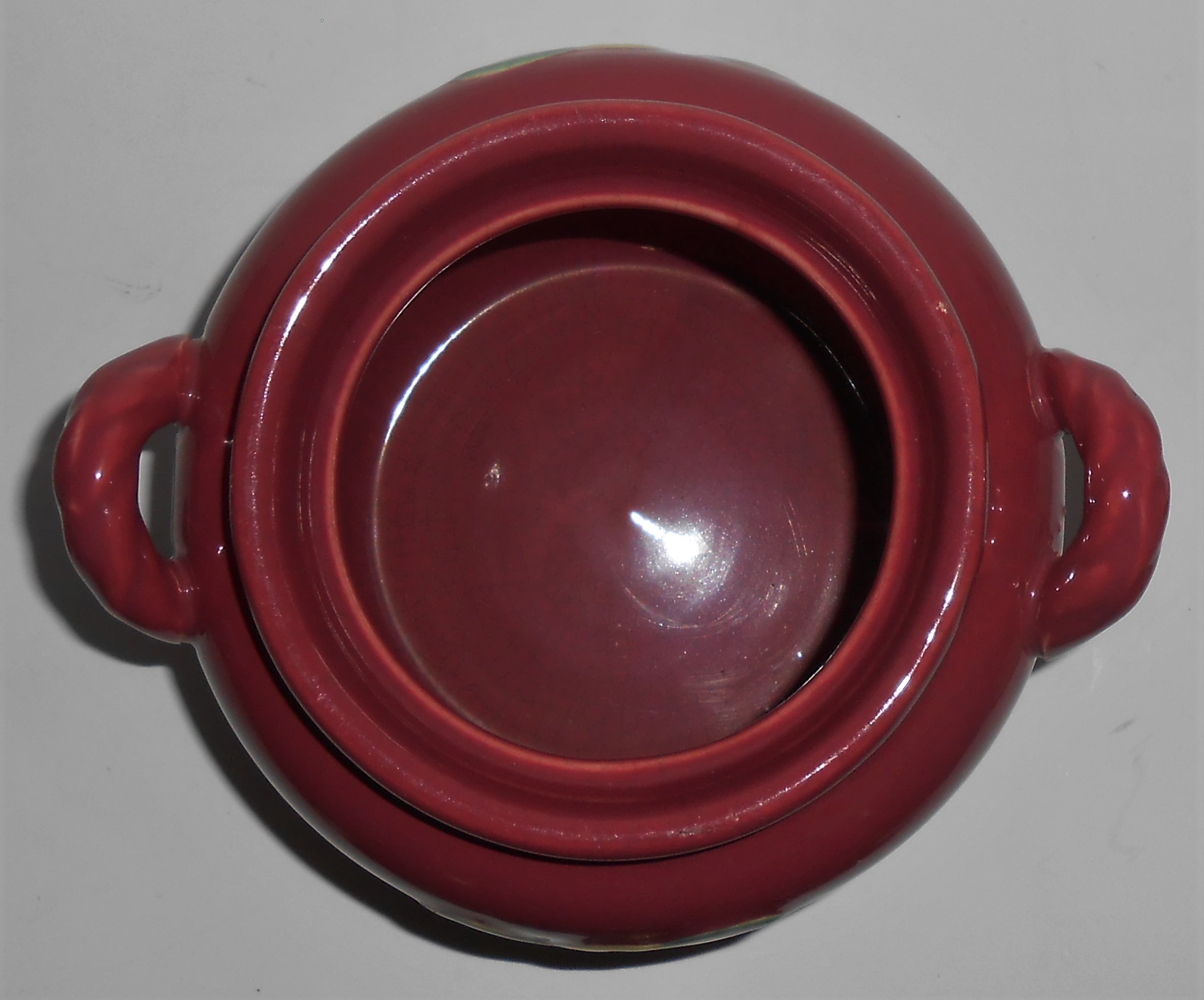 Coors Pottery Rosebud Red Utility Jar W/Lid