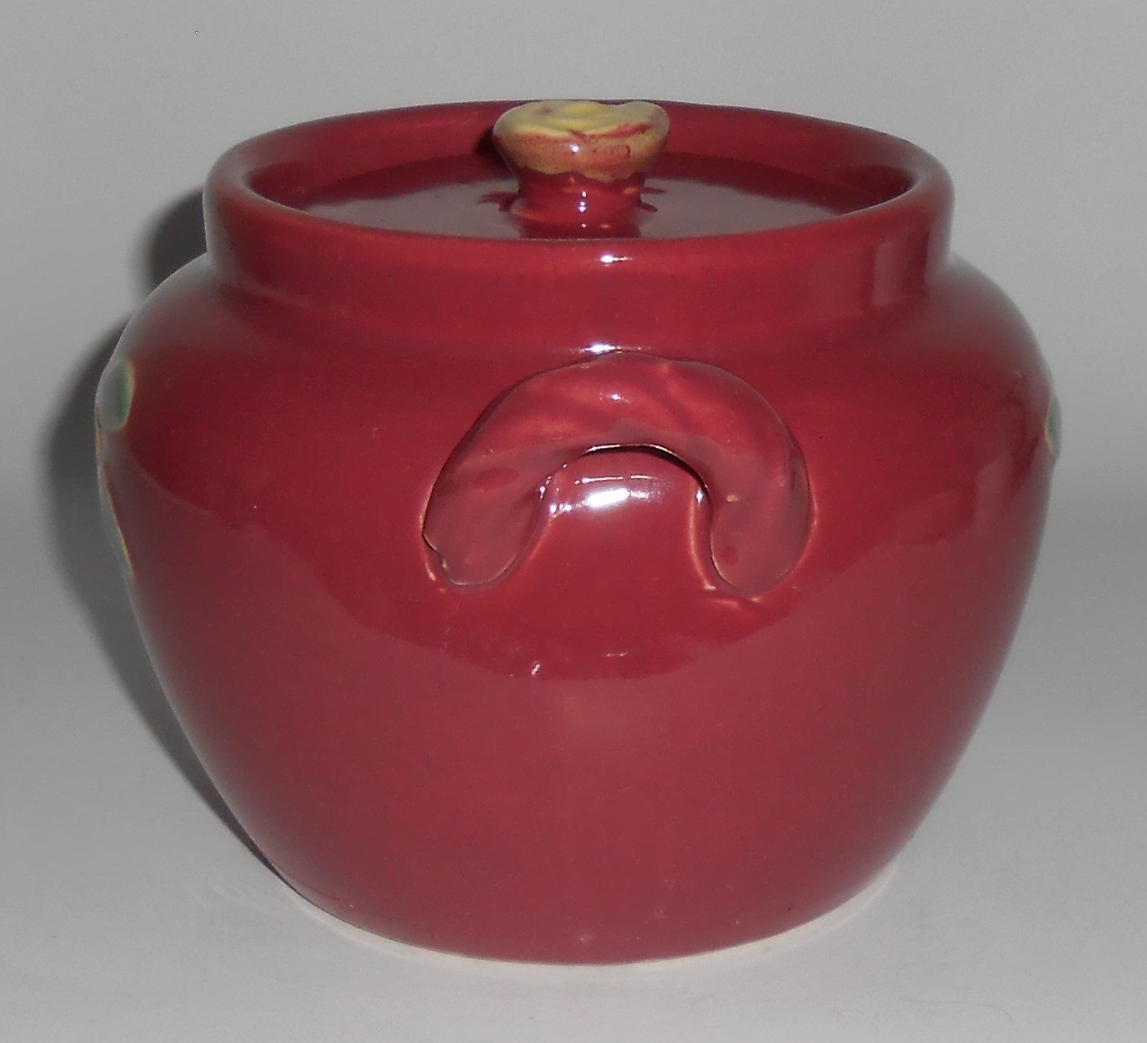 Coors Pottery Rosebud Red Utility Jar W/Lid
