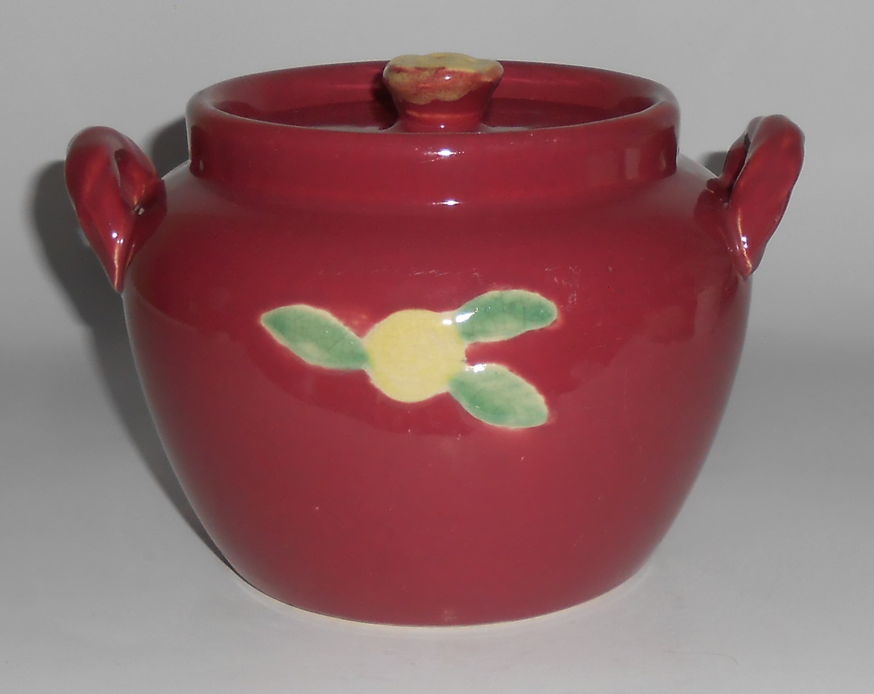Coors Pottery Rosebud Red Utility Jar W/Lid