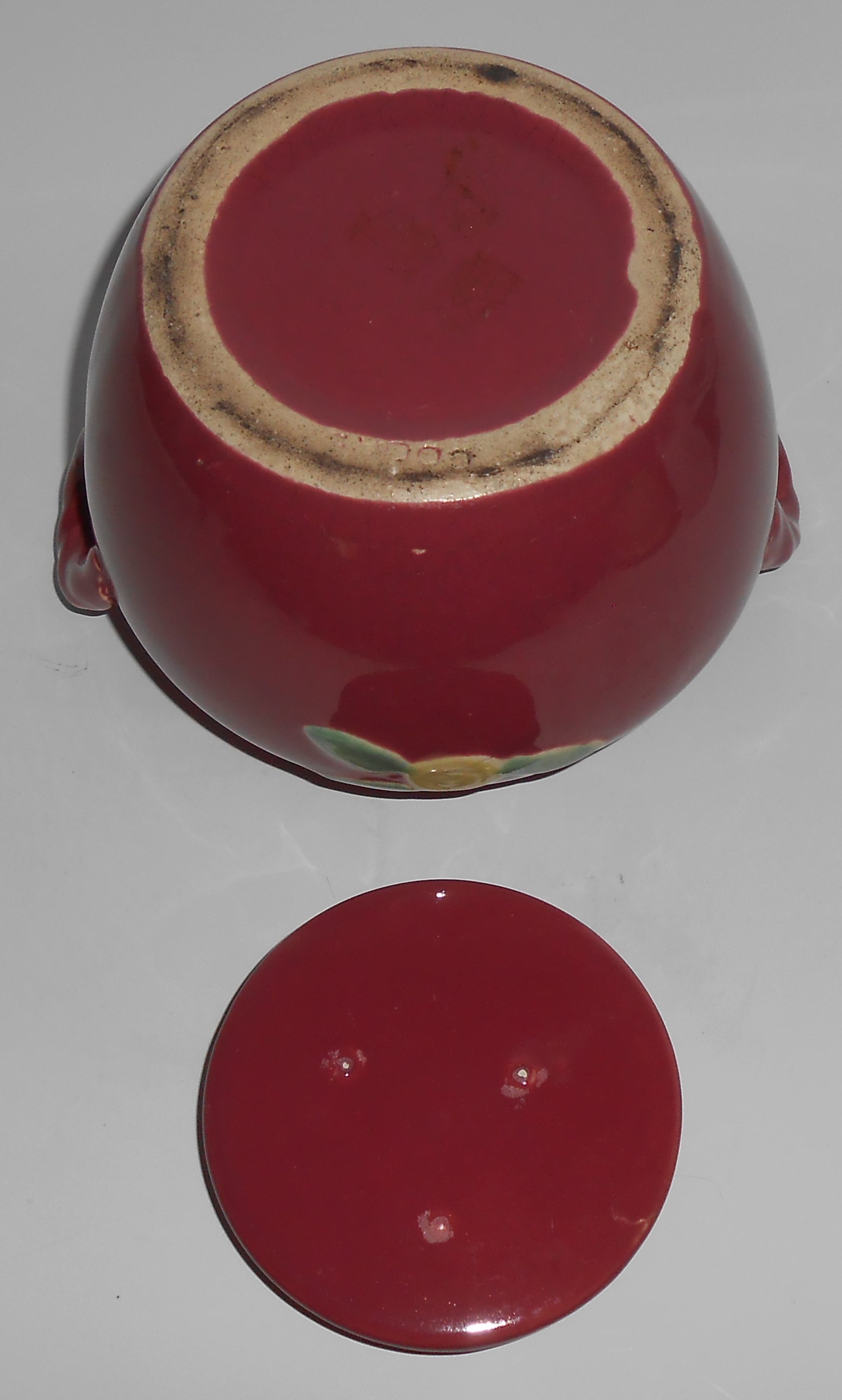 Coors Pottery Rosebud Red Utility Jar W/Lid