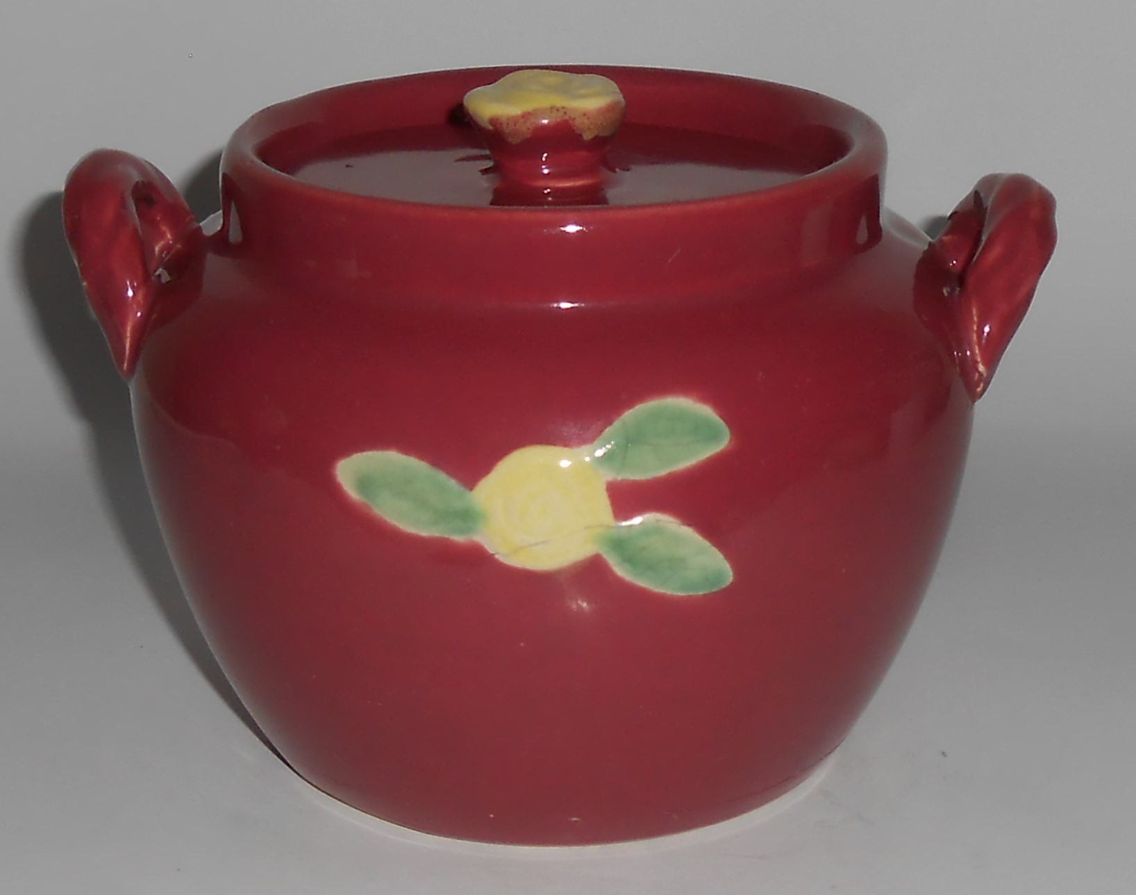 Coors Pottery Rosebud Red Utility Jar W/Lid