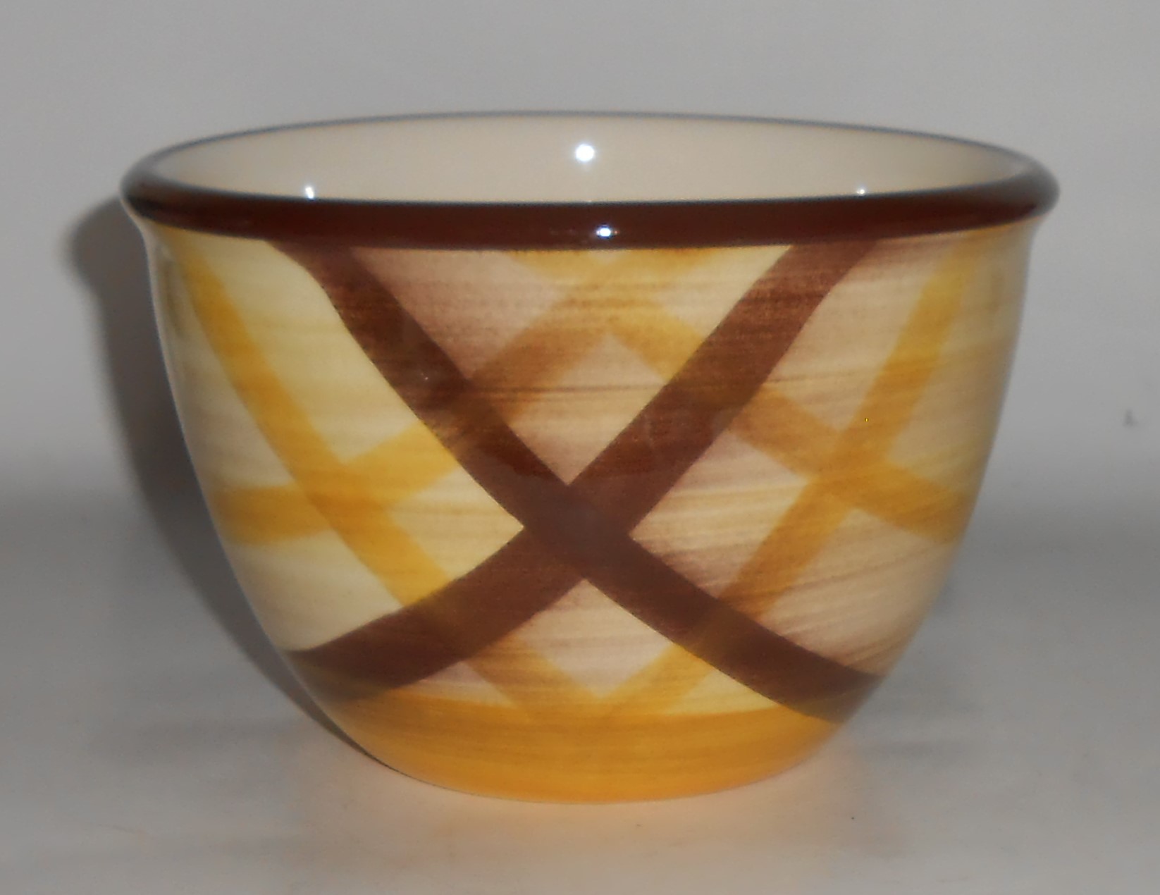 Vernon Kilns Pottery Organdie Plaid 6'' Mixing Bowl