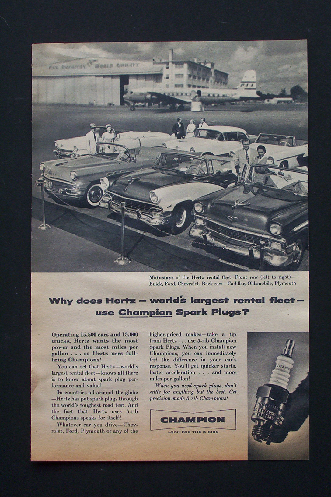 1956 Champion Spark Plugs with People By Cars