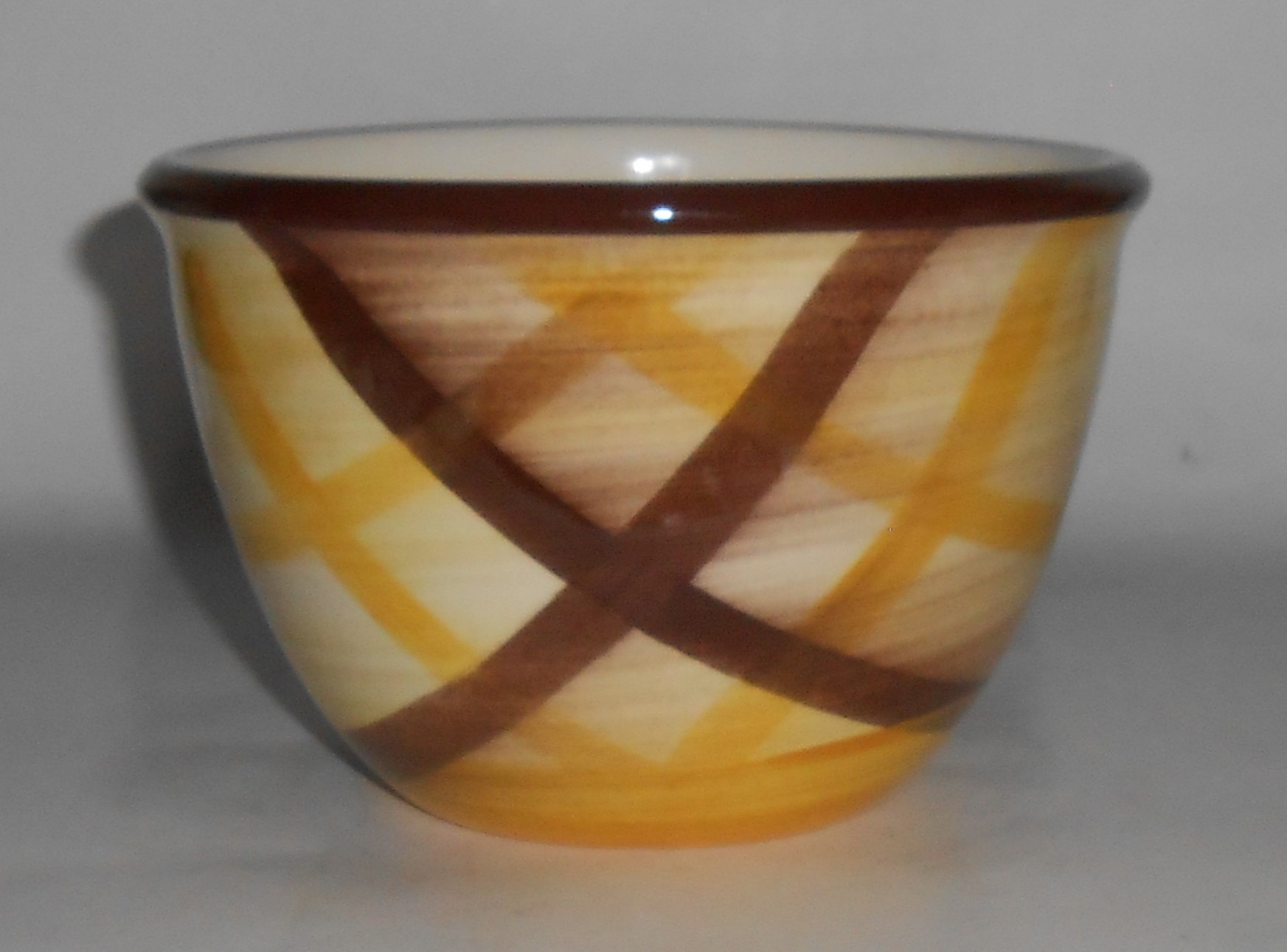 Vernon Kilns Pottery Organdie Plaid 6'' Mixing Bowl