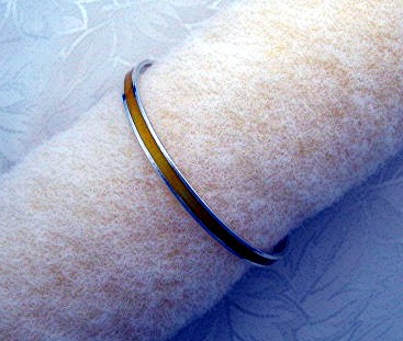 Bracelet Sterling Silver Gold Enamel DA Norway  Bangle