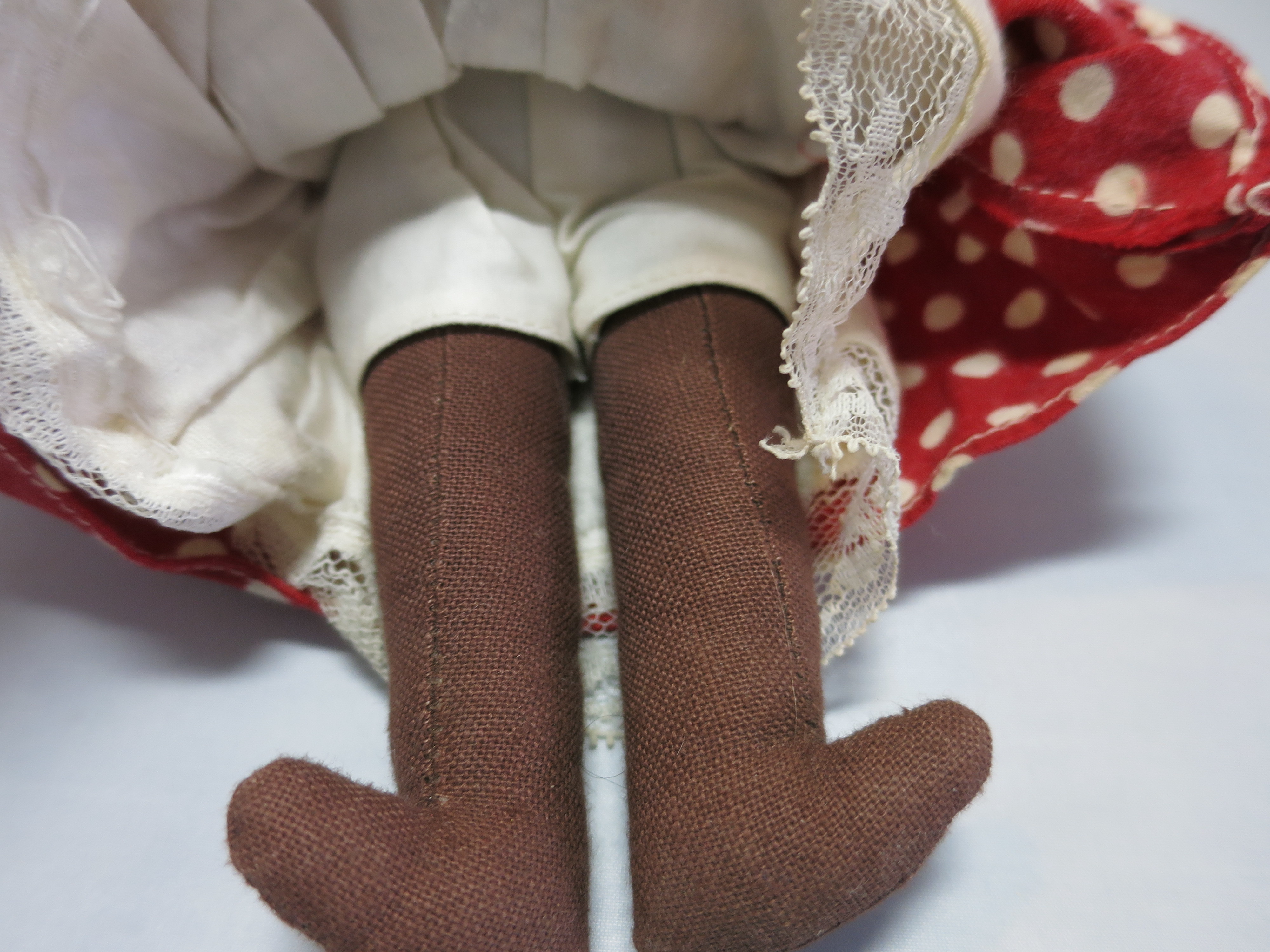 African American Cloth Doll with embroidered face 9 inch