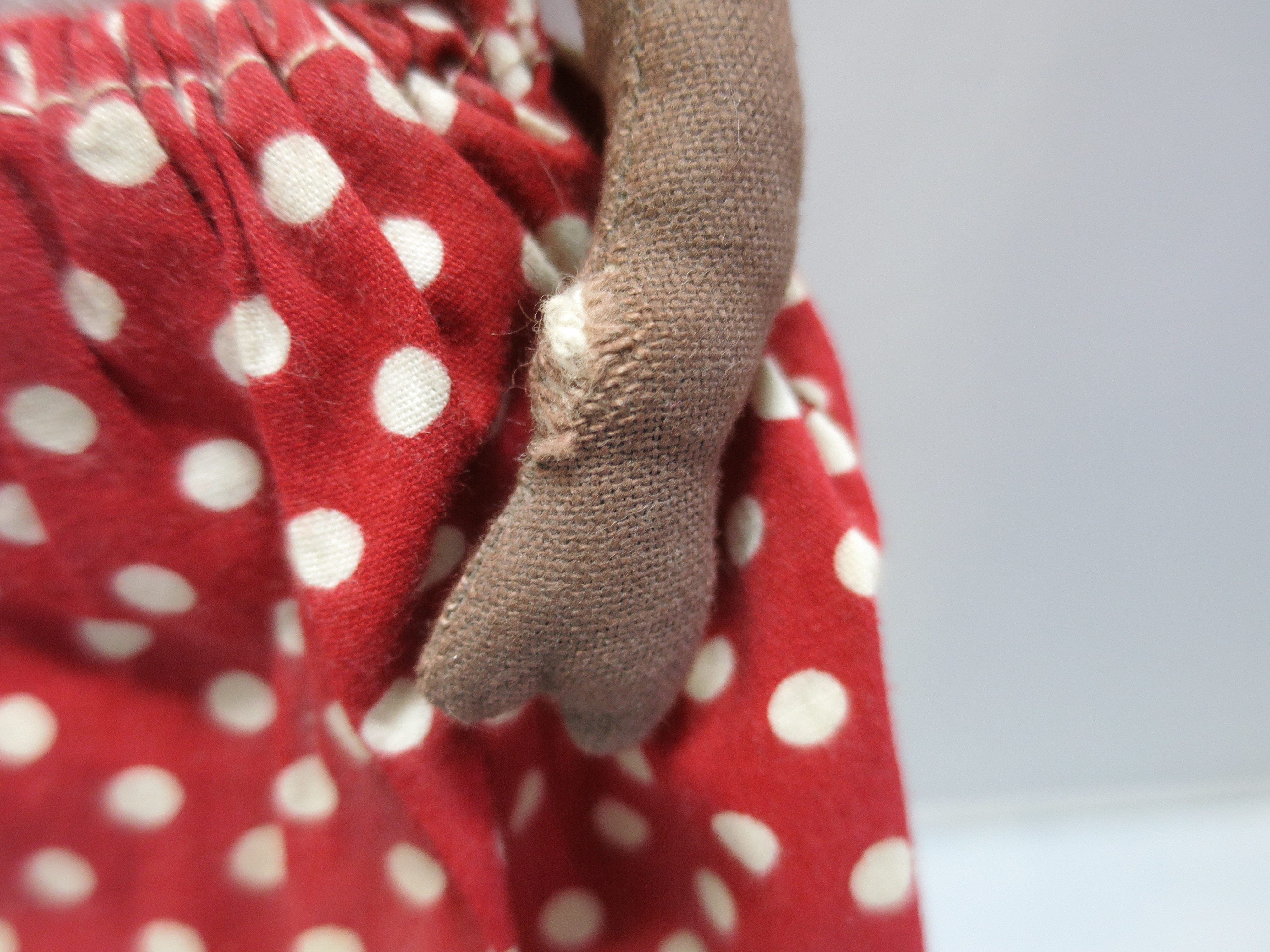 African American Cloth Doll with embroidered face 9 inch