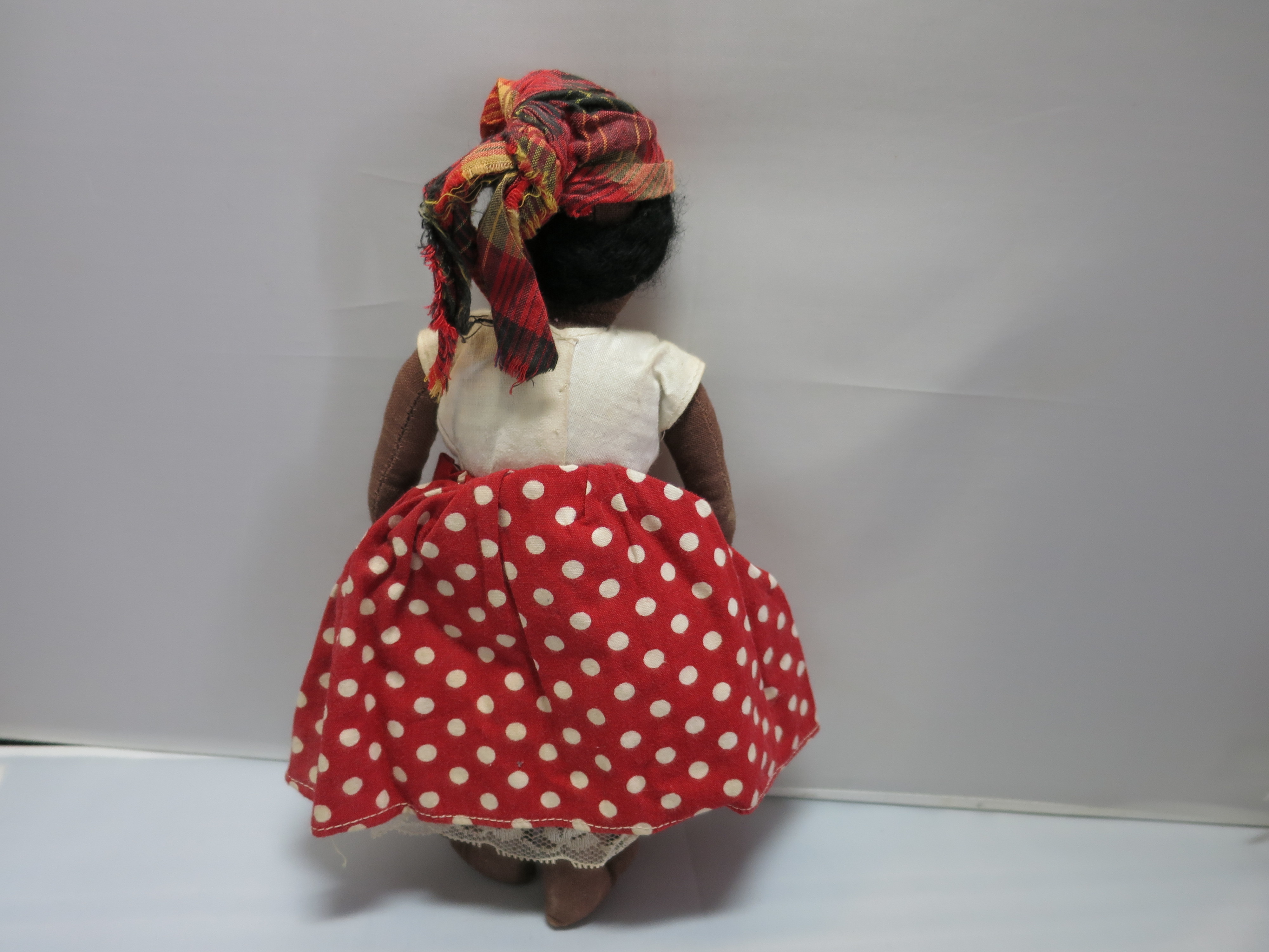African American Cloth Doll with embroidered face 9 inch