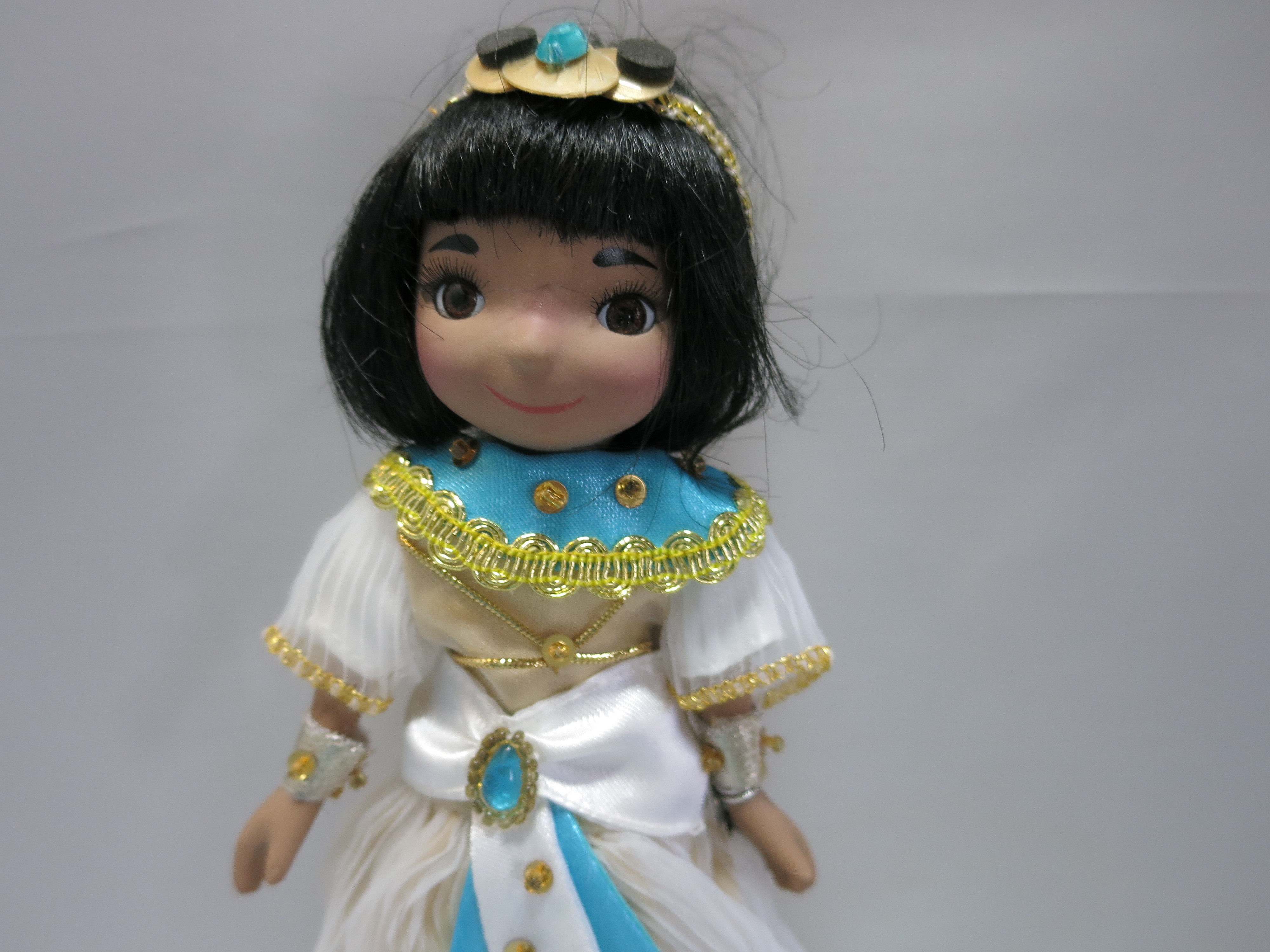 Vintage Porcelain African American Princess Doll with Tiara 7 1/2