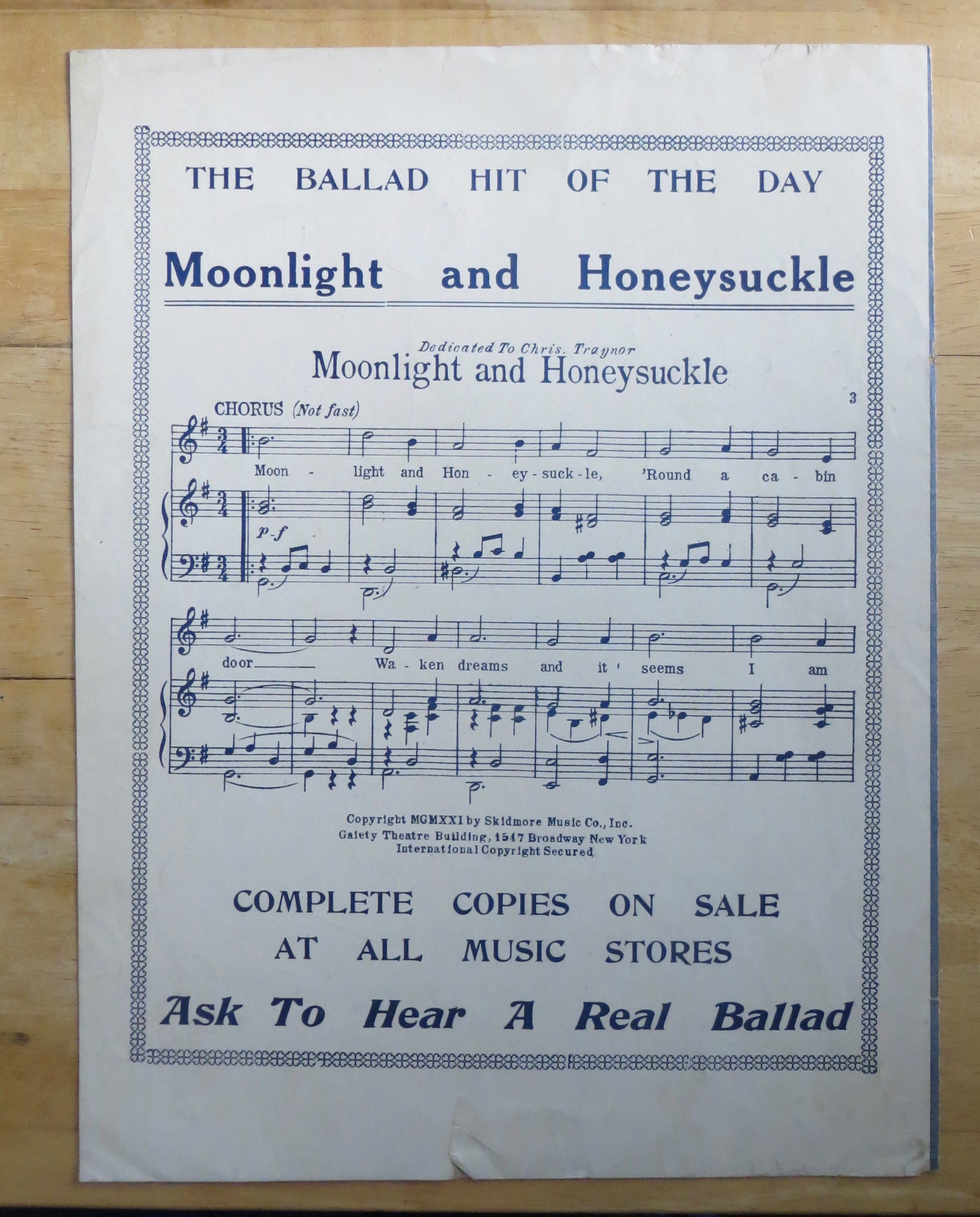 1921 Genevieve Sheet Music By Levenson & King