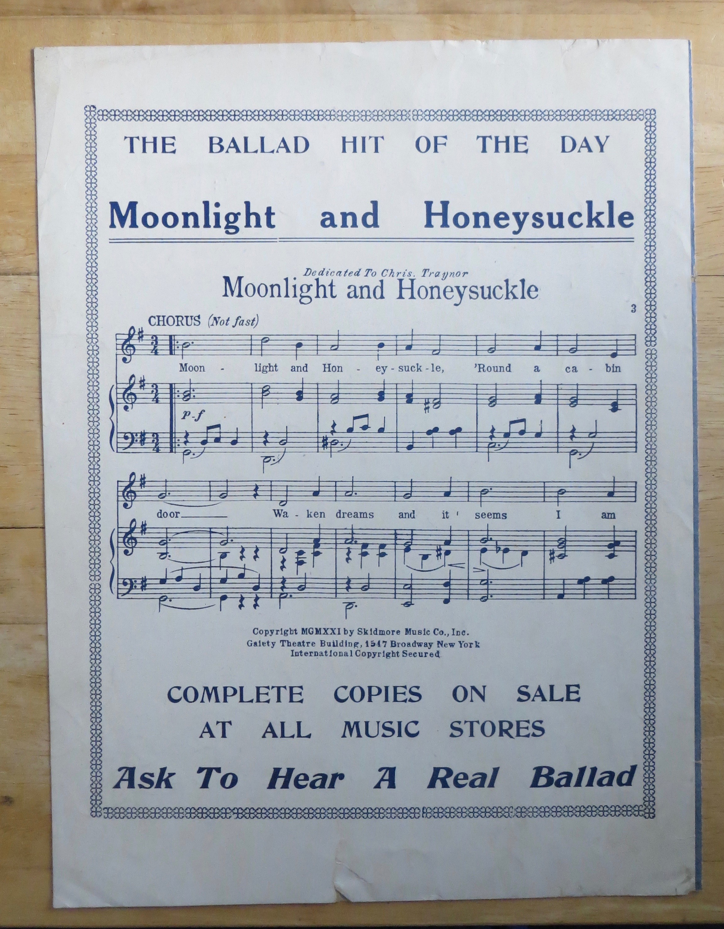 1921 Genevieve Sheet Music By Levenson & King