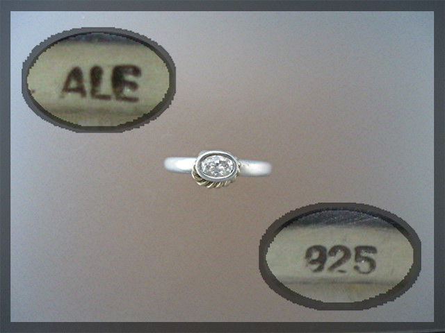 Ring Pandora Sterling Silver Crystal  Gold ALE 925