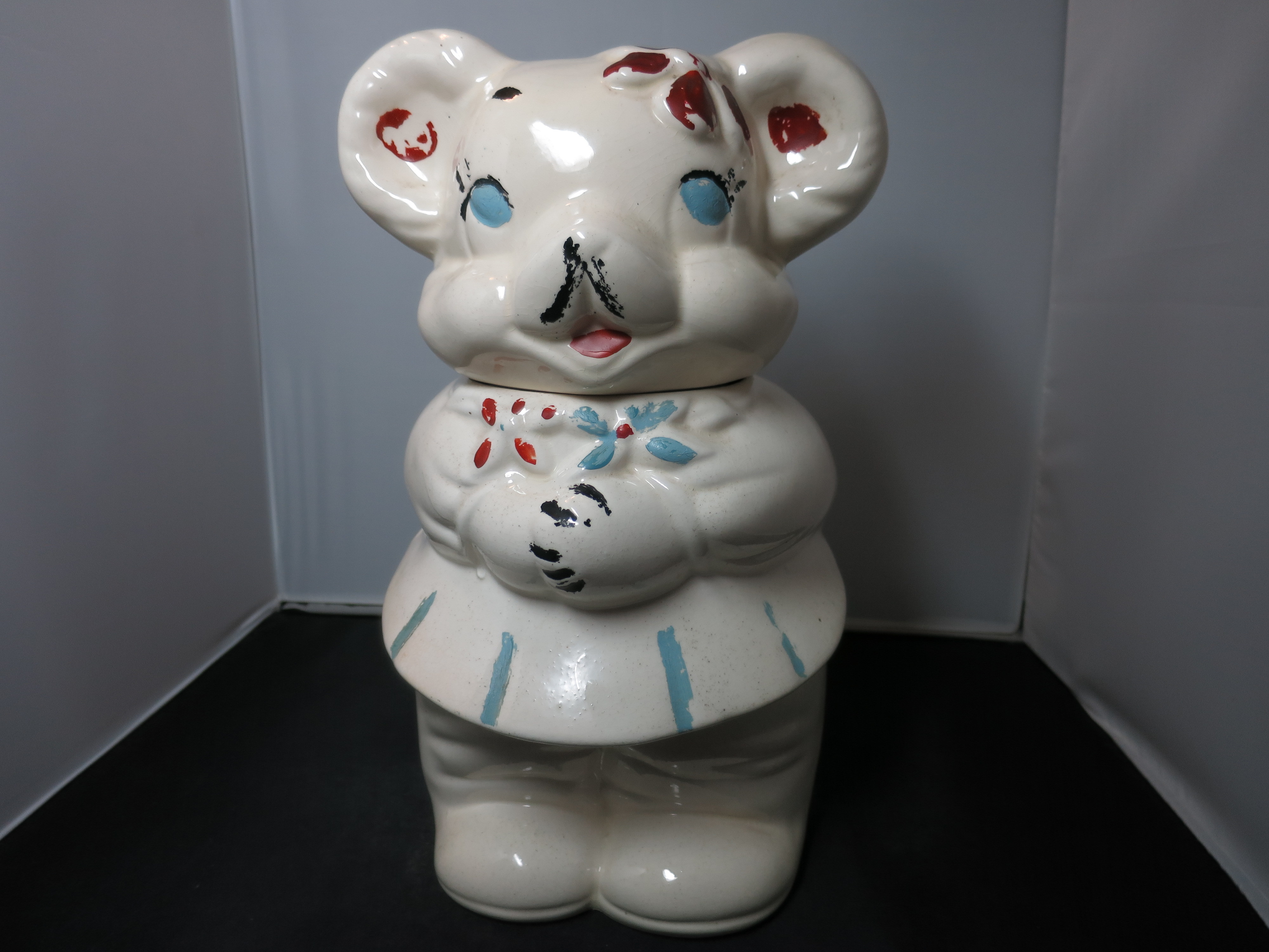 American Bisque Turnabout Bear Cookie Jar 1940s