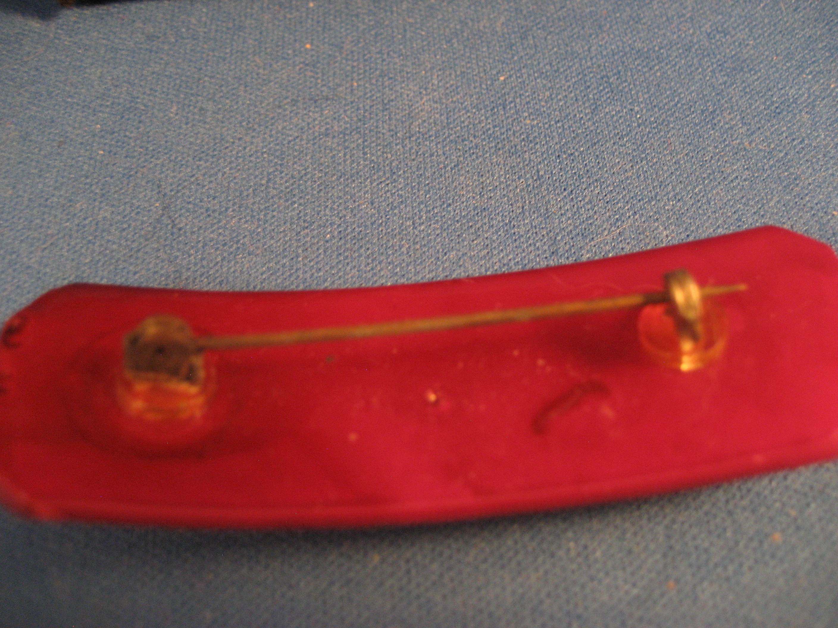 Celluloid and Rhinestone Brooch