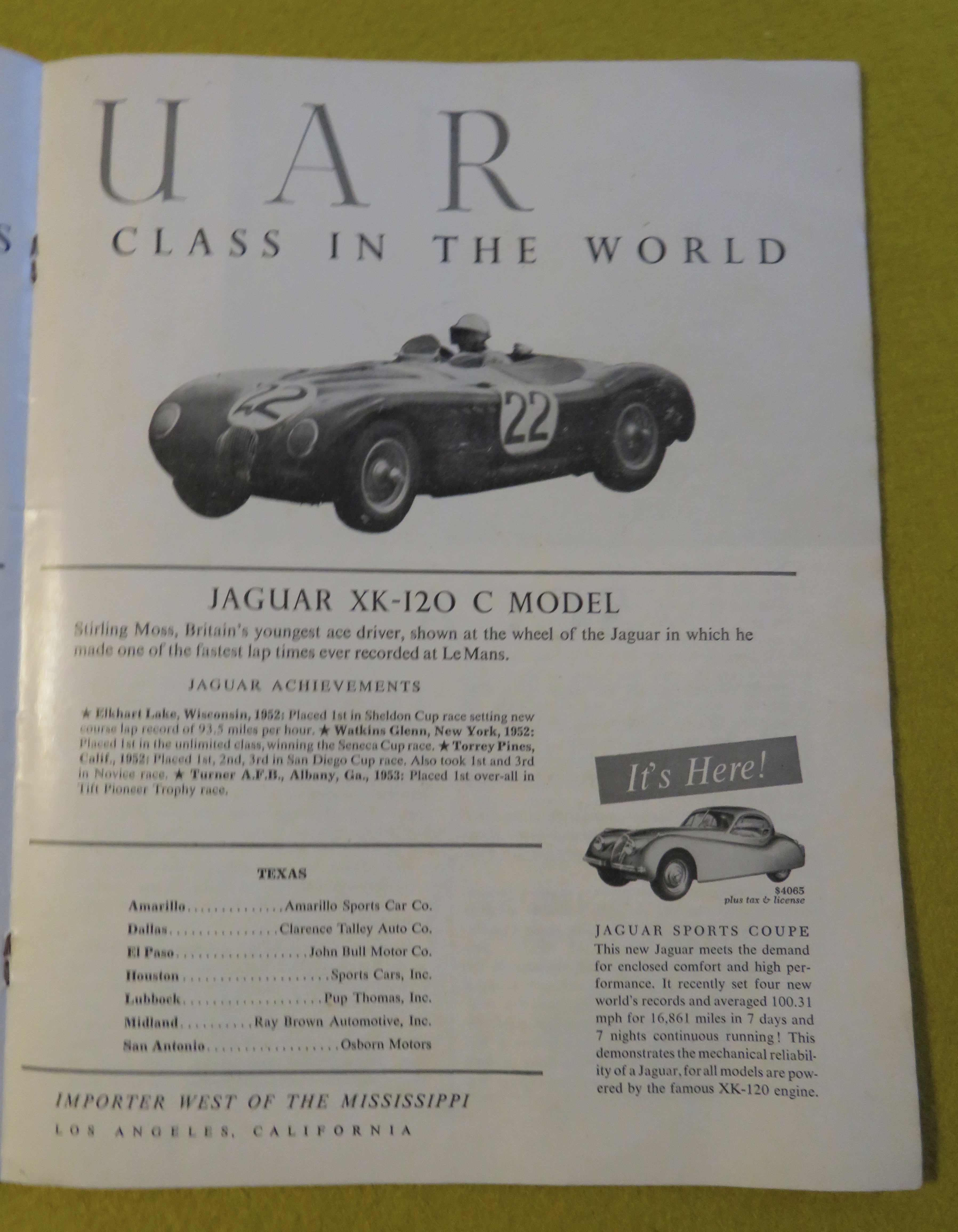 National Sports Car Races Program April 12, 1953