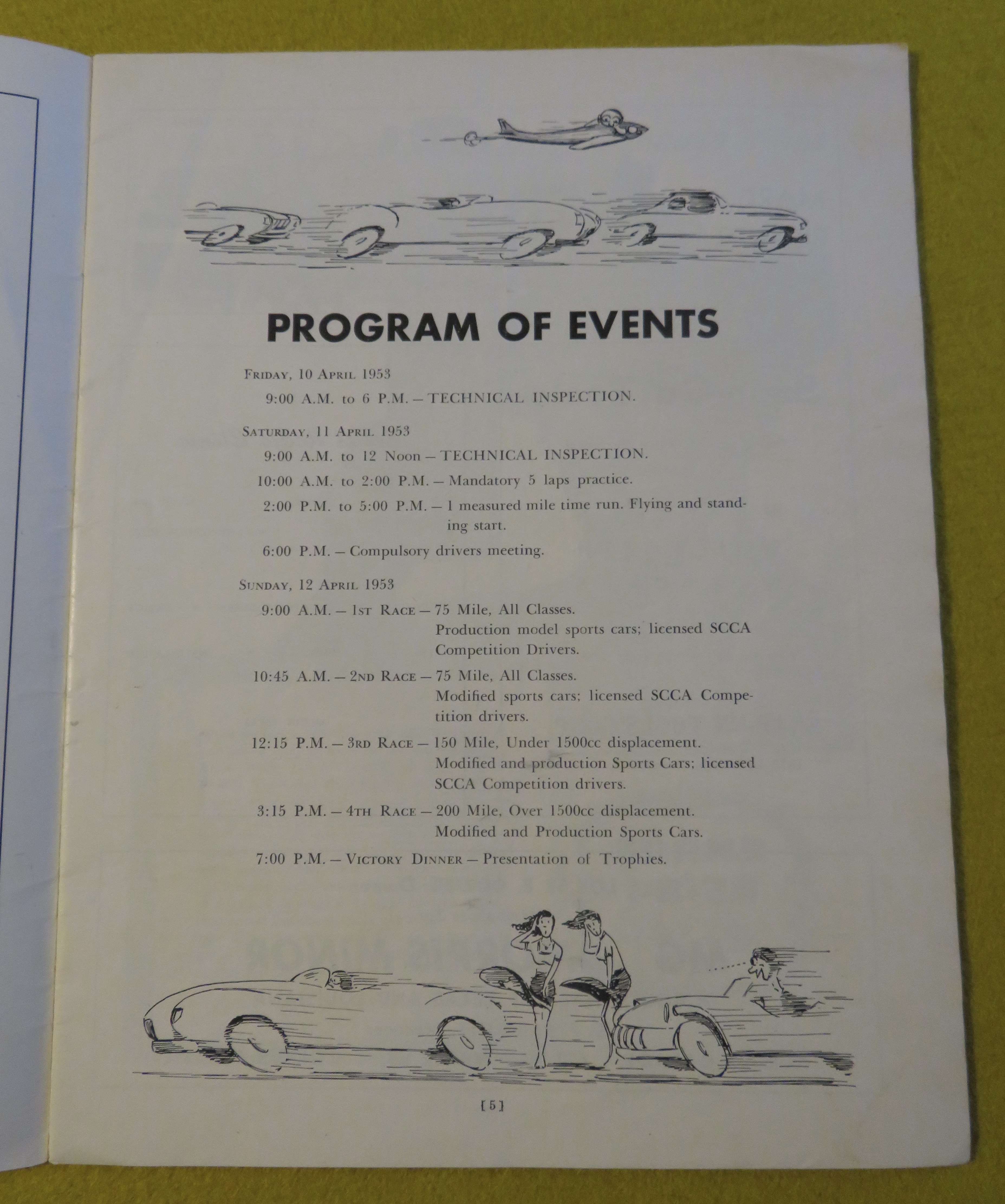 National Sports Car Races Program April 12, 1953