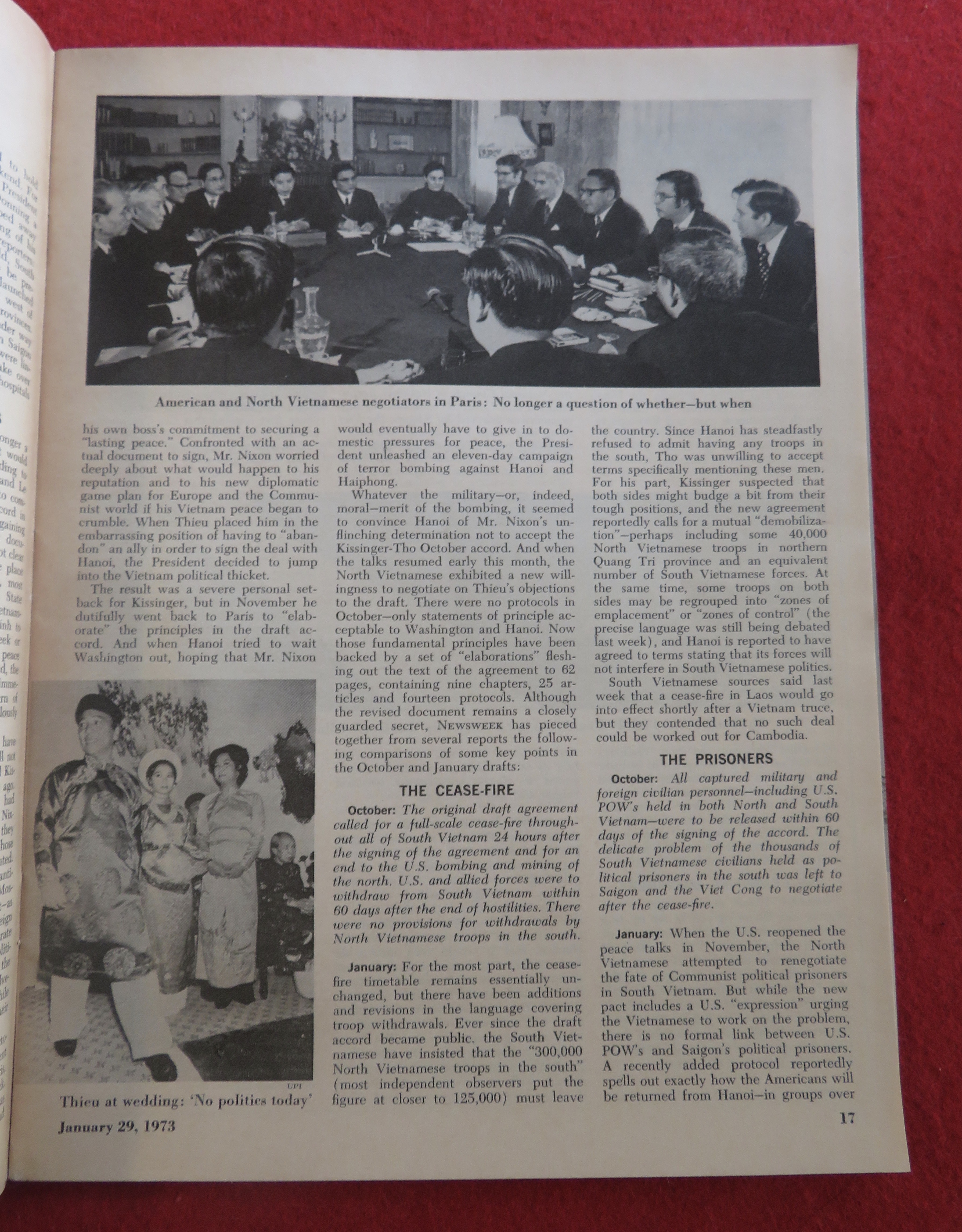 Newsweek Magazine January 29, 1973 How Solid A Peace