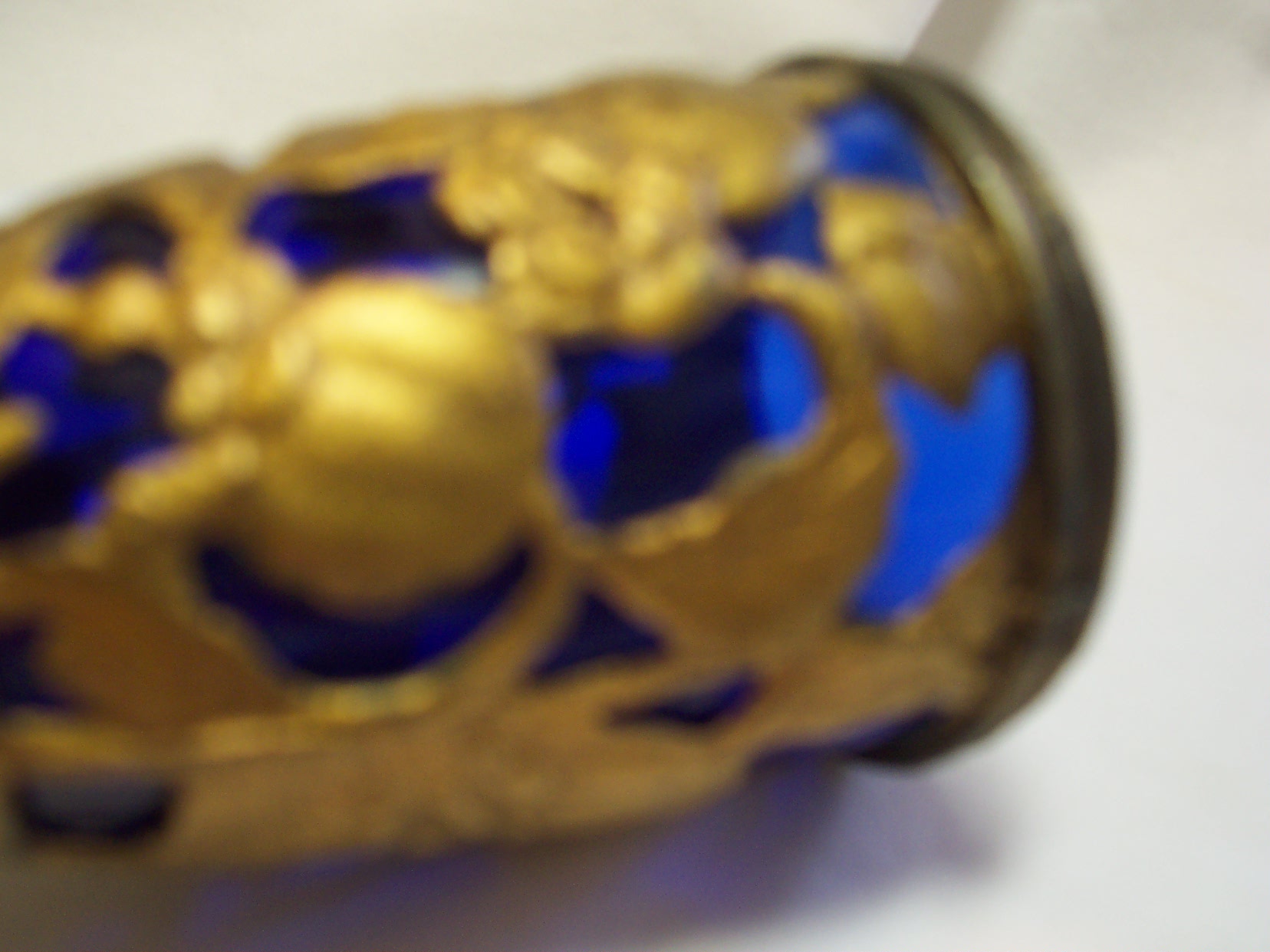 Cobalt Blue Glass Brass Covered glass Japan