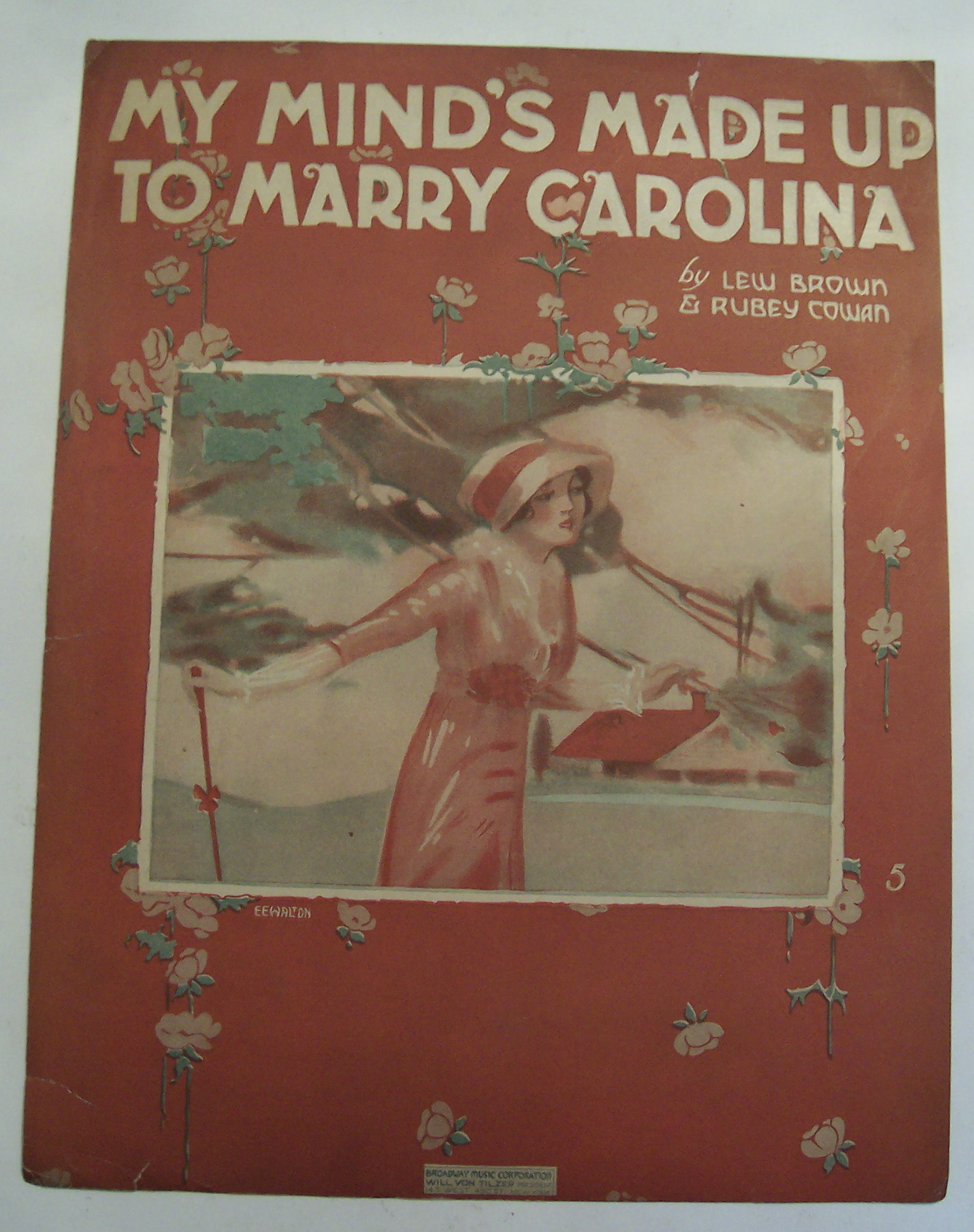 Sheet Music of 1917 My Mind's Made Up To Marry Carolina