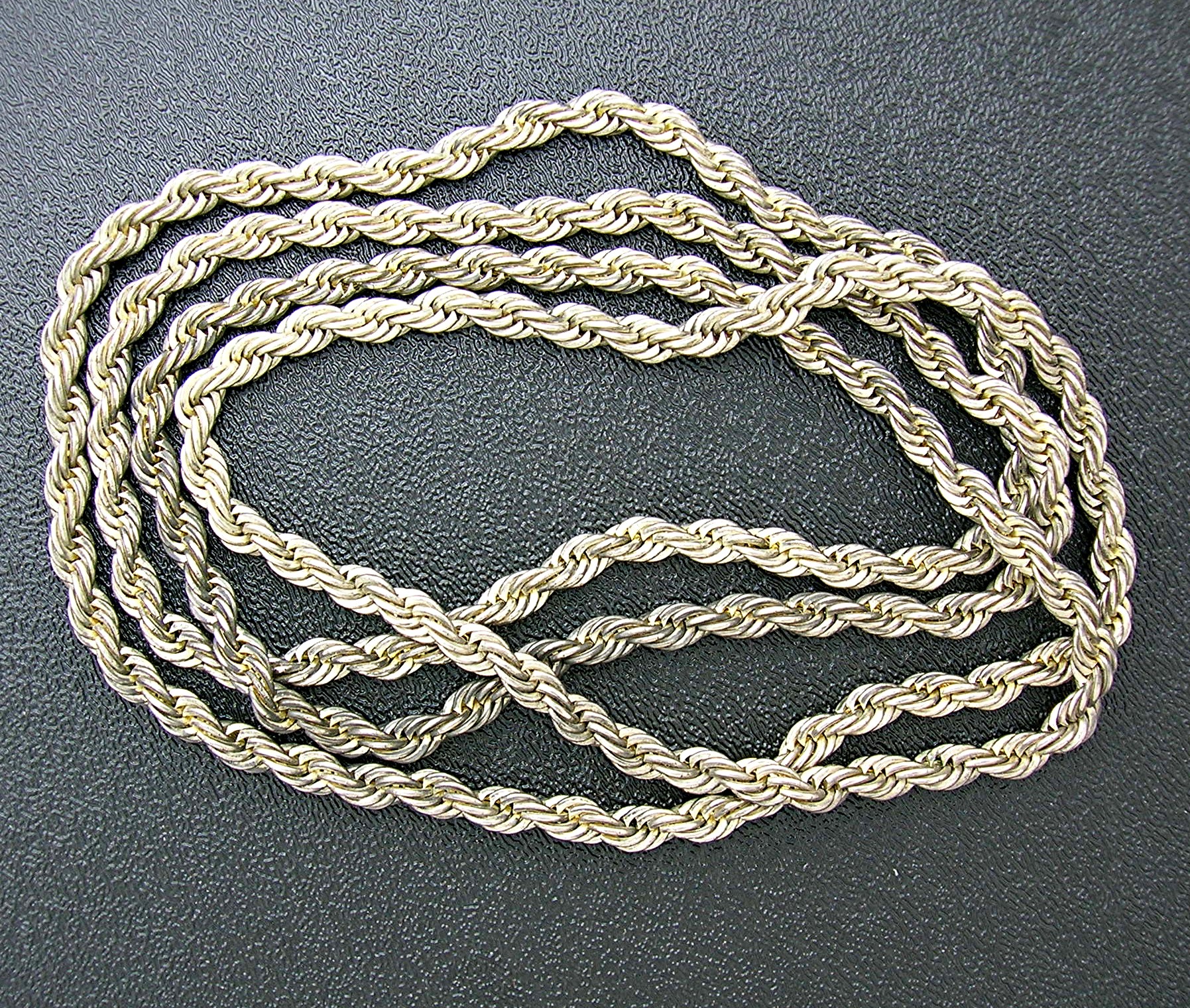 Necklace 41 Inch Rope Chain Silver