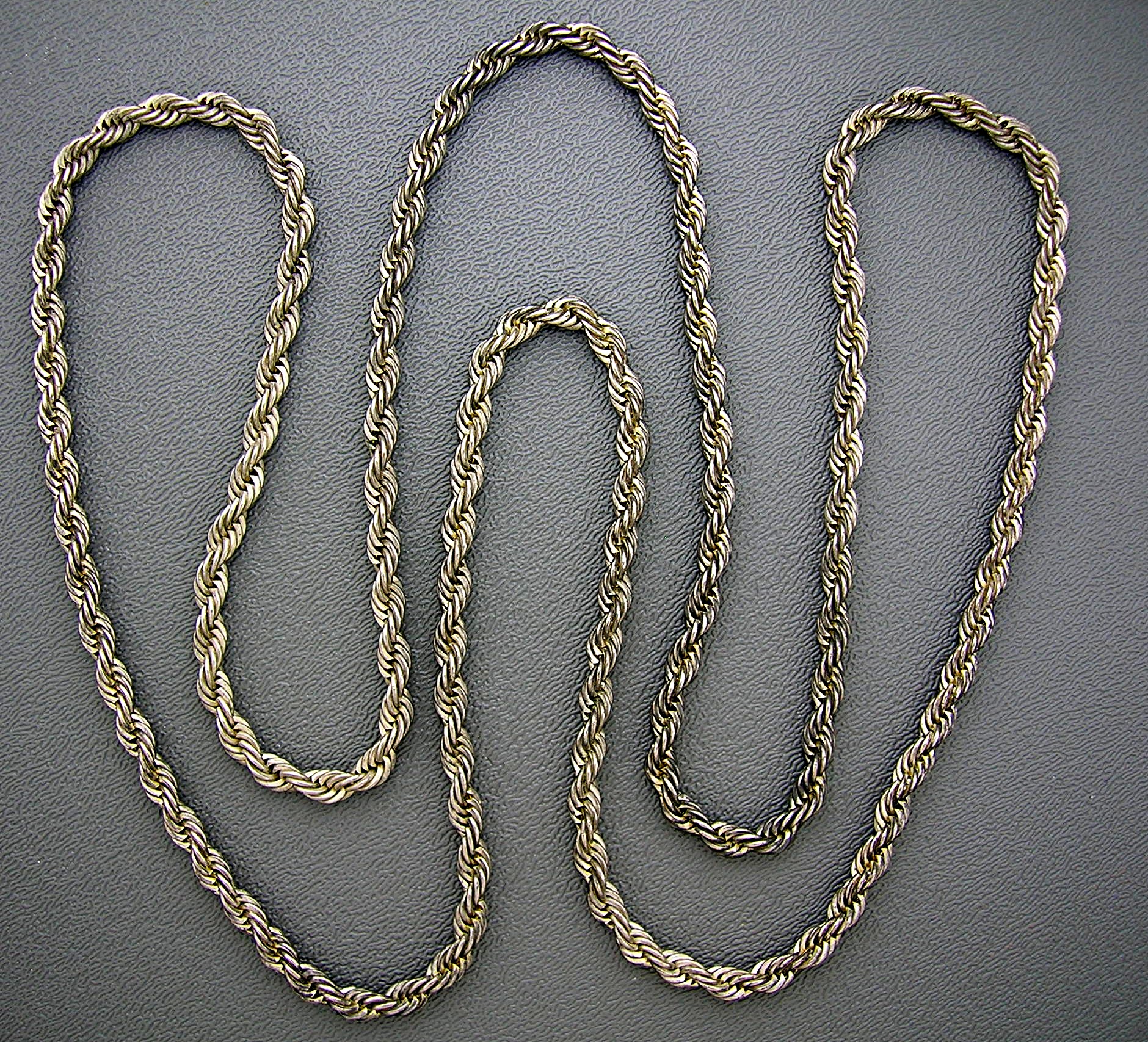 Necklace 41 Inch Rope Chain Silver