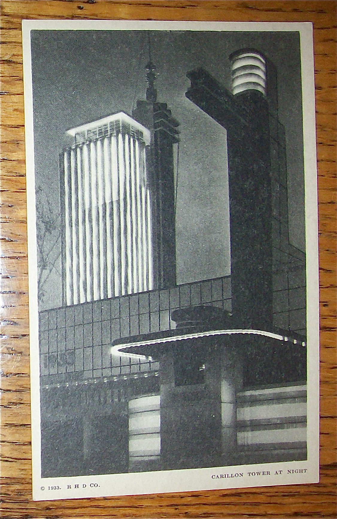 Carillon Tower At Night Postcard (Century Of Progress)