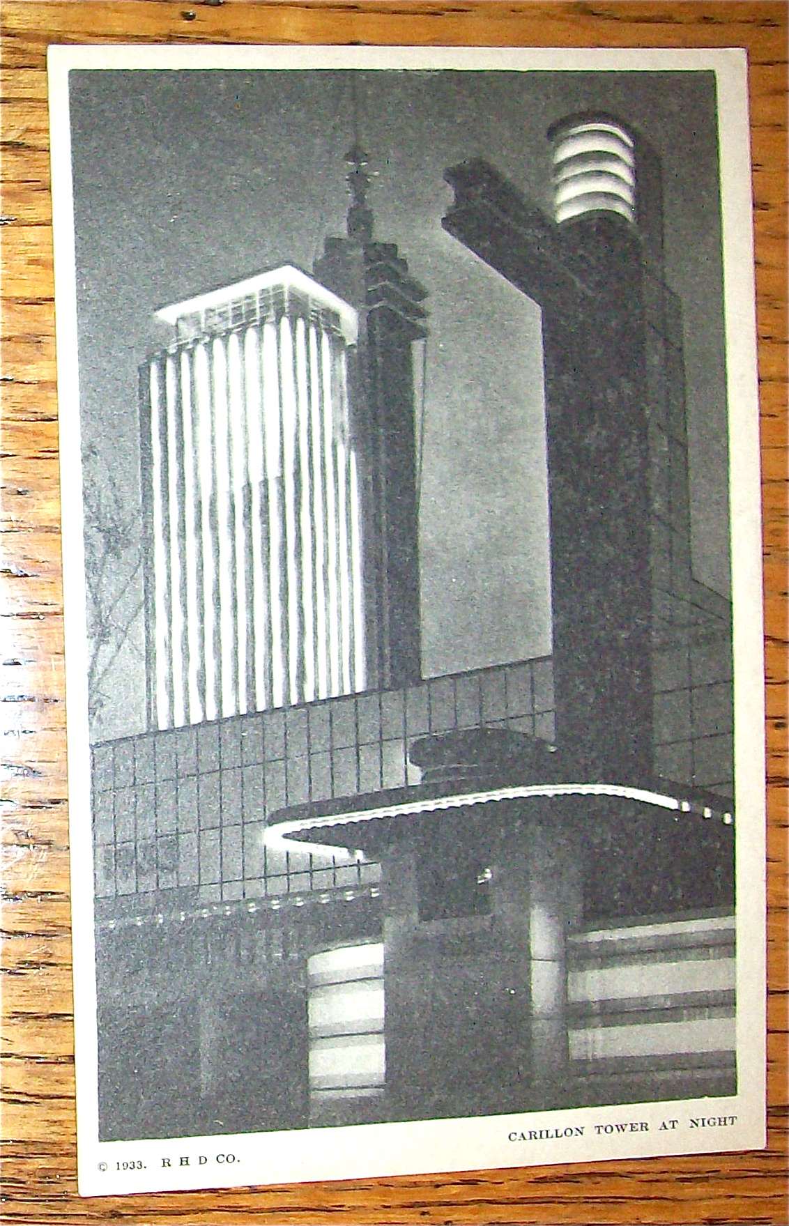 Carillon Tower At Night Postcard (Century Of Progress)