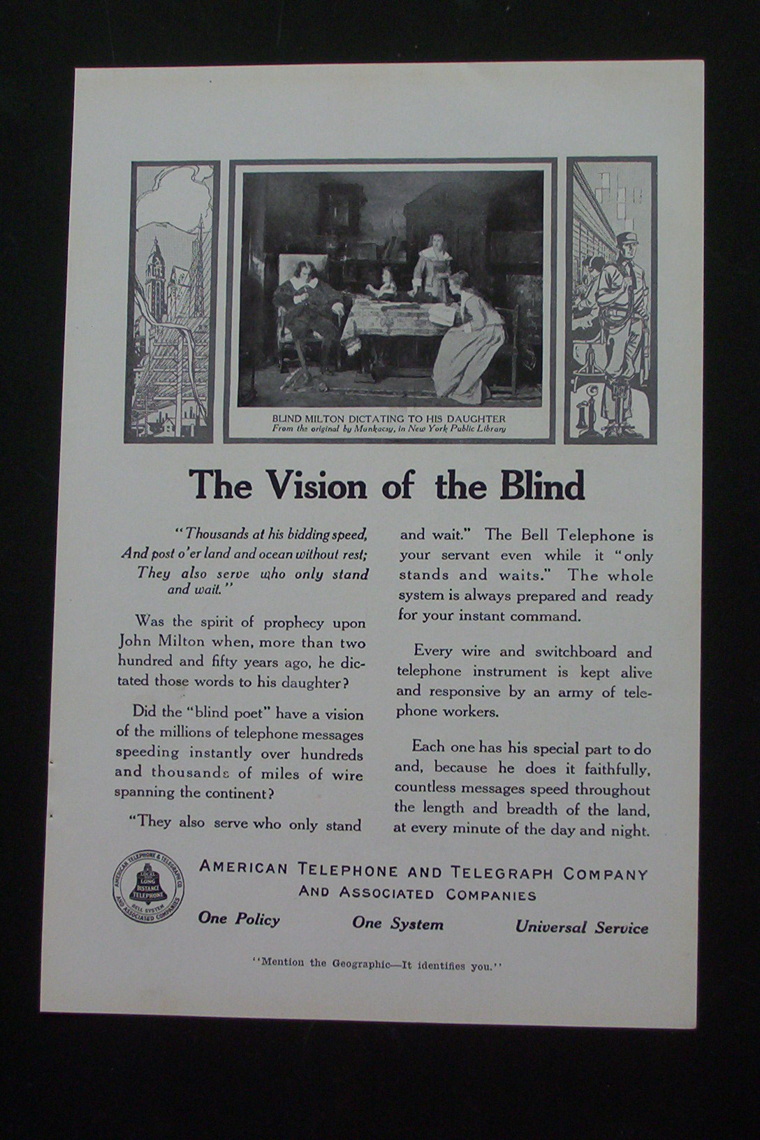 1916 American Telephone & Telegraph Co with Vision