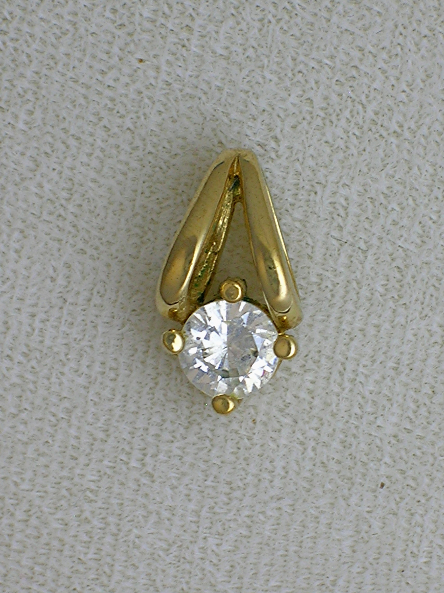 14K Gold Electroplate & CZ Pendant