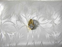 14K Gold Electroplate & CZ Pendant