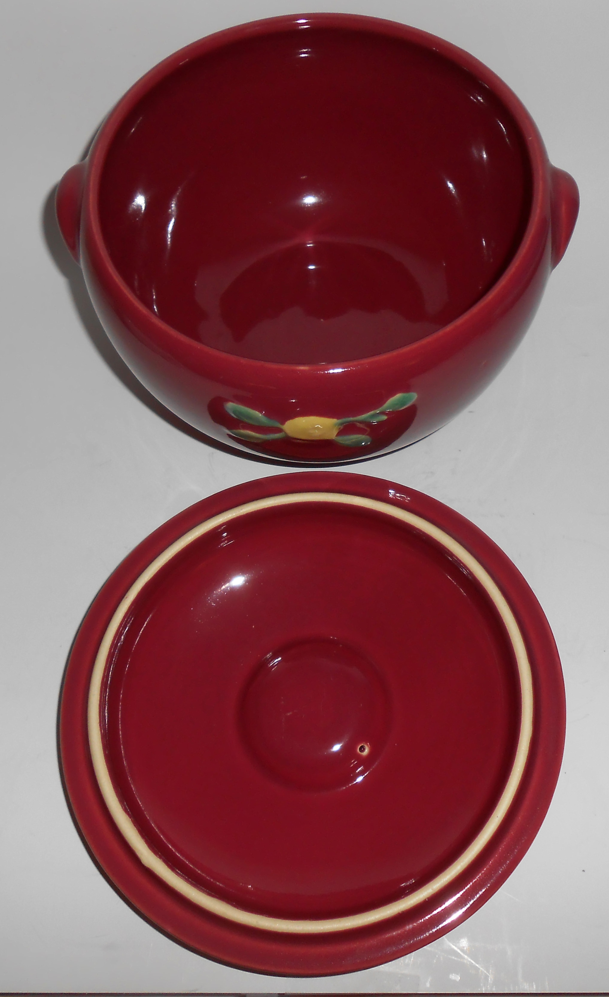 Coors Pottery Rosebud Red Medium Triple Service Cass