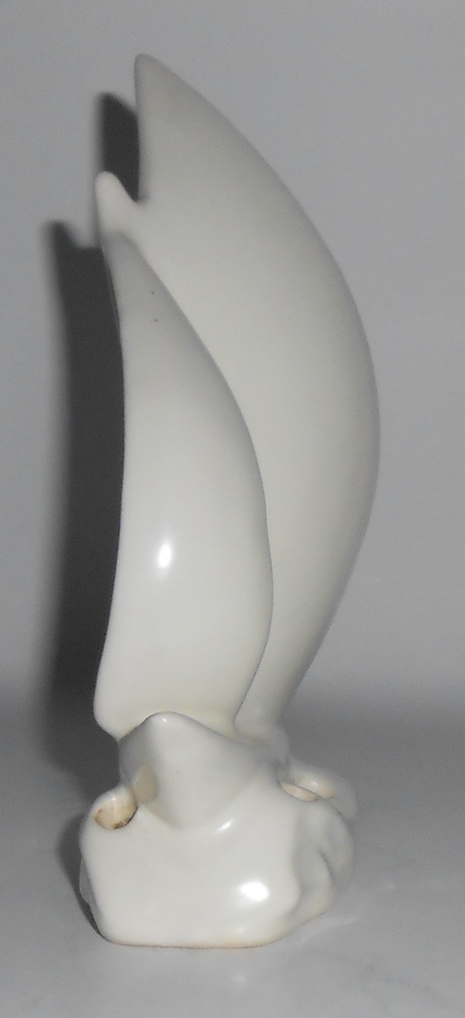 Caliente Pottery Matte White Sailboat Flower Frog