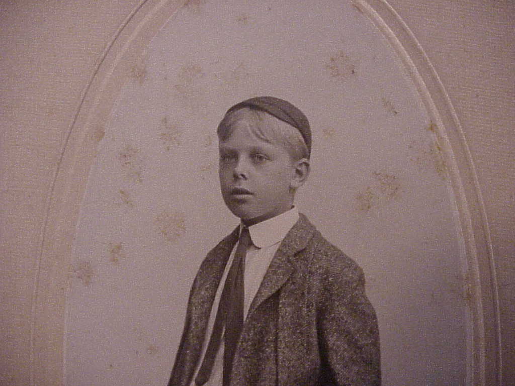 Antique Or Vintage Cabinet Photograph Of Young Boy Wearing Cap