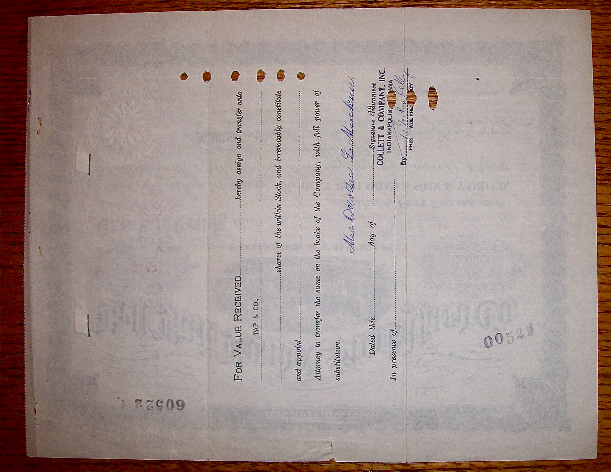 1934 Belt Railroad & Stock Yard Co Stock Certificate